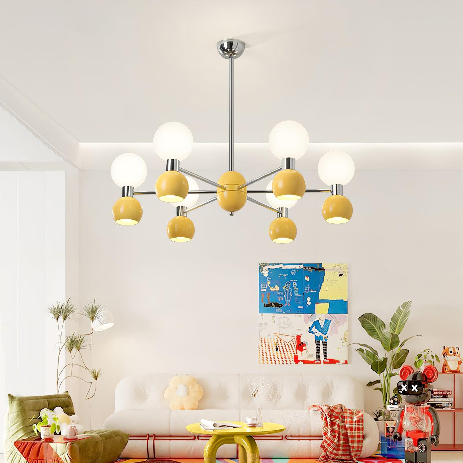 Vera Chandelier Bicolor Glass Orbs - Letslighting