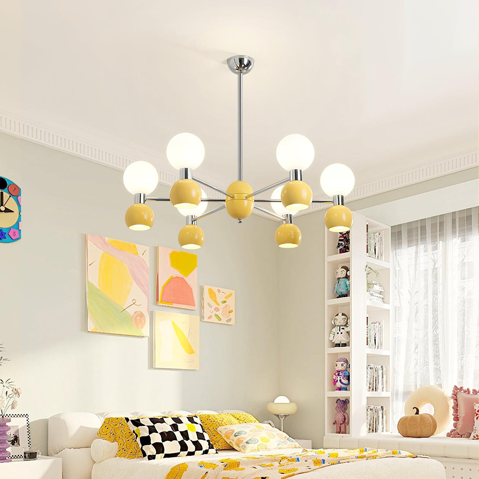 Vera Chandelier Bicolor Glass Orbs - Letslighting
