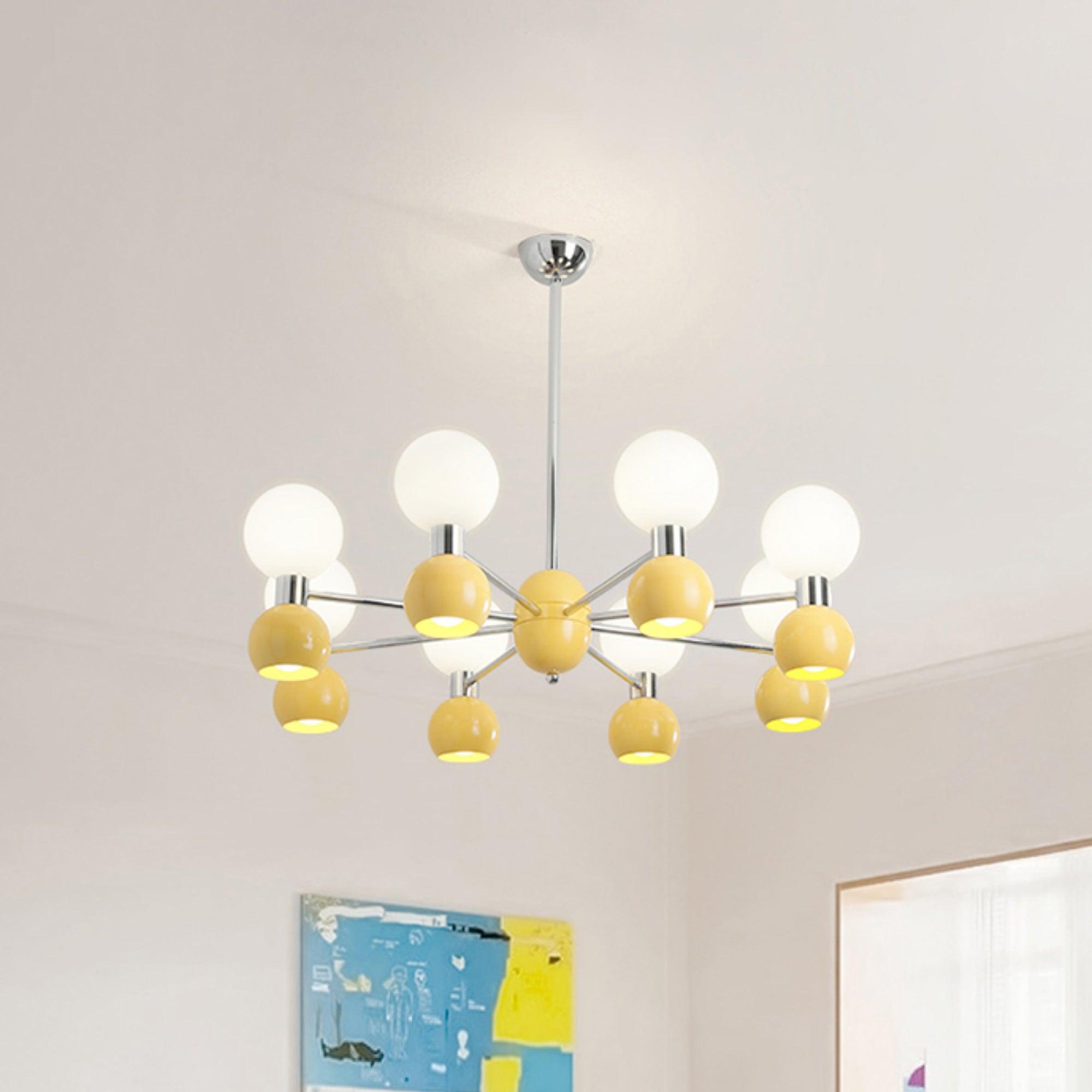 Vera Chandelier Bicolor Glass Orbs - Letslighting