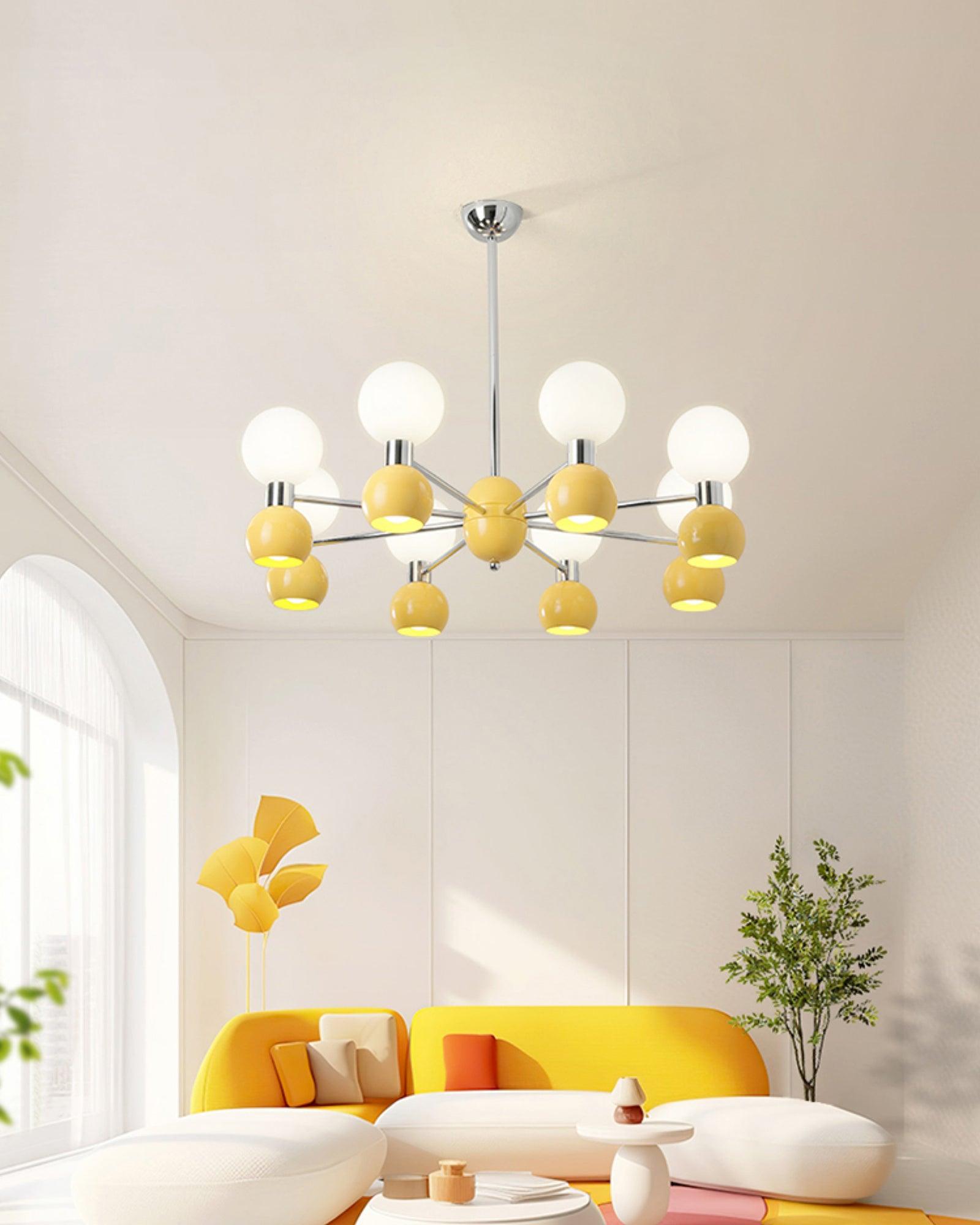 Vera Bicolor Chandelier Glass Elegant - Letslighting