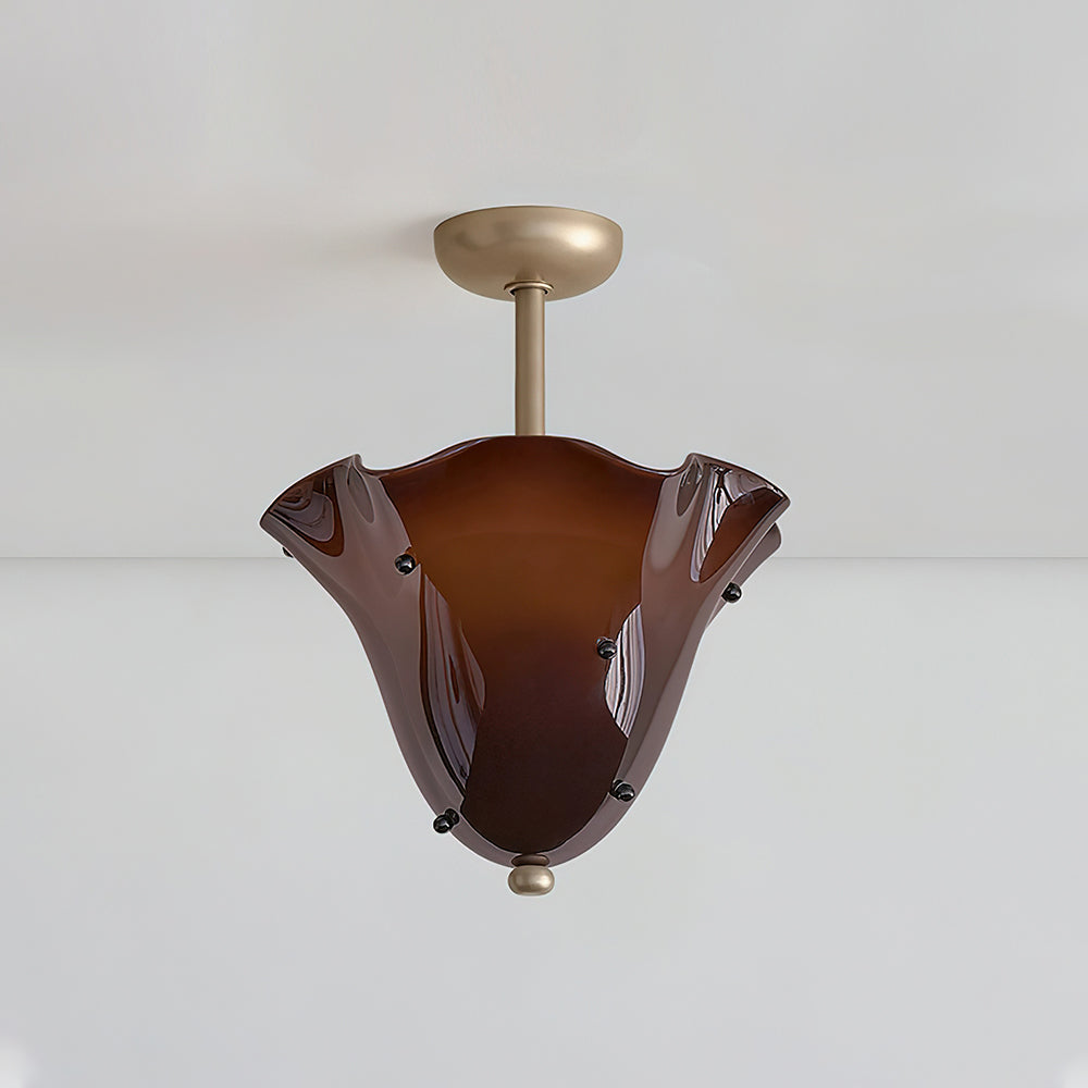 Eldis Murano Glass Semi Flush Ceiling Lamp - Letslighting