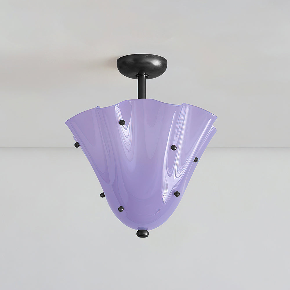 Eldis Murano Glass Semi Flush Ceiling Lamp - Letslighting