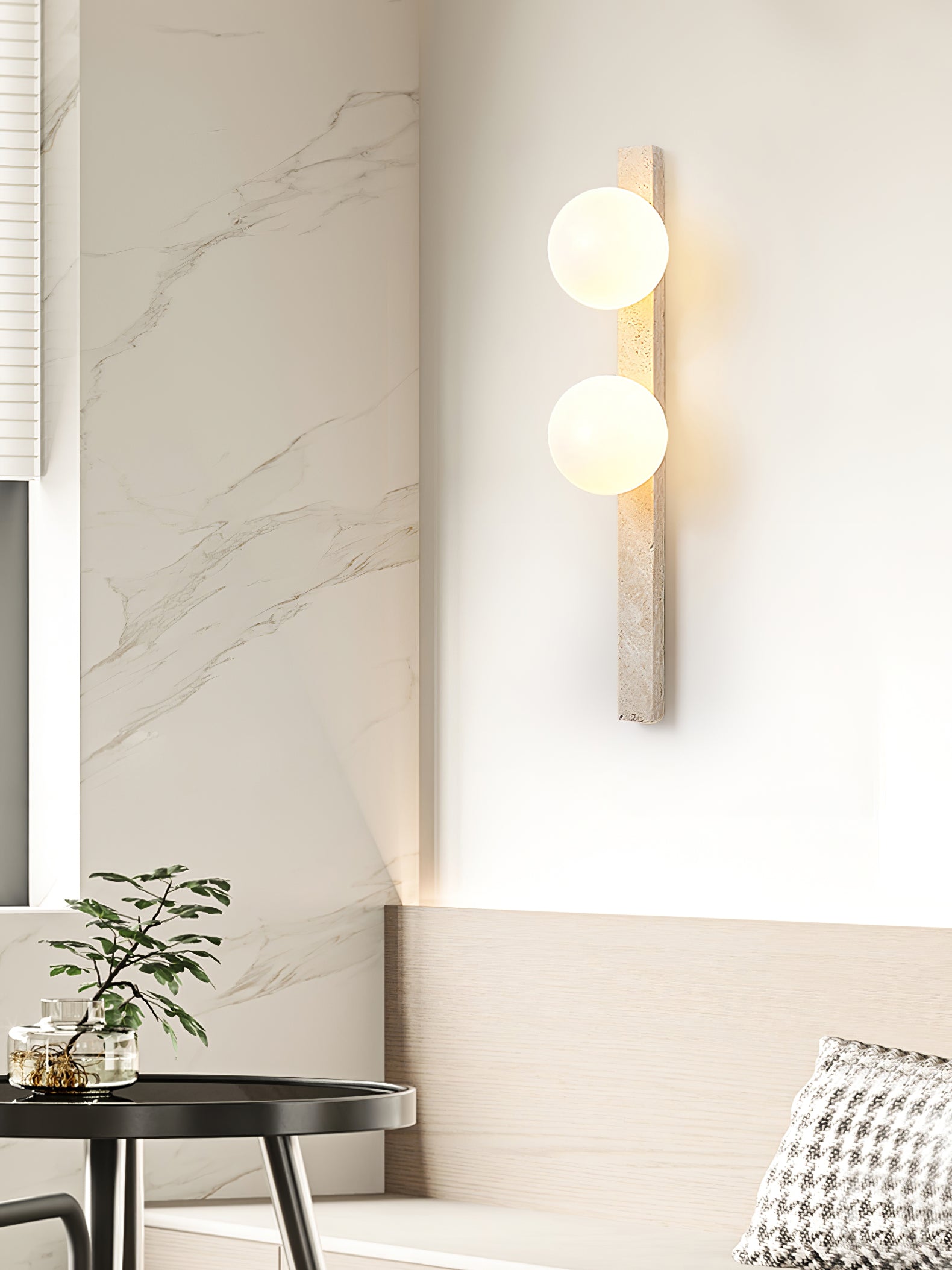 Zoshaira Travertine Wall Light - Letslighting