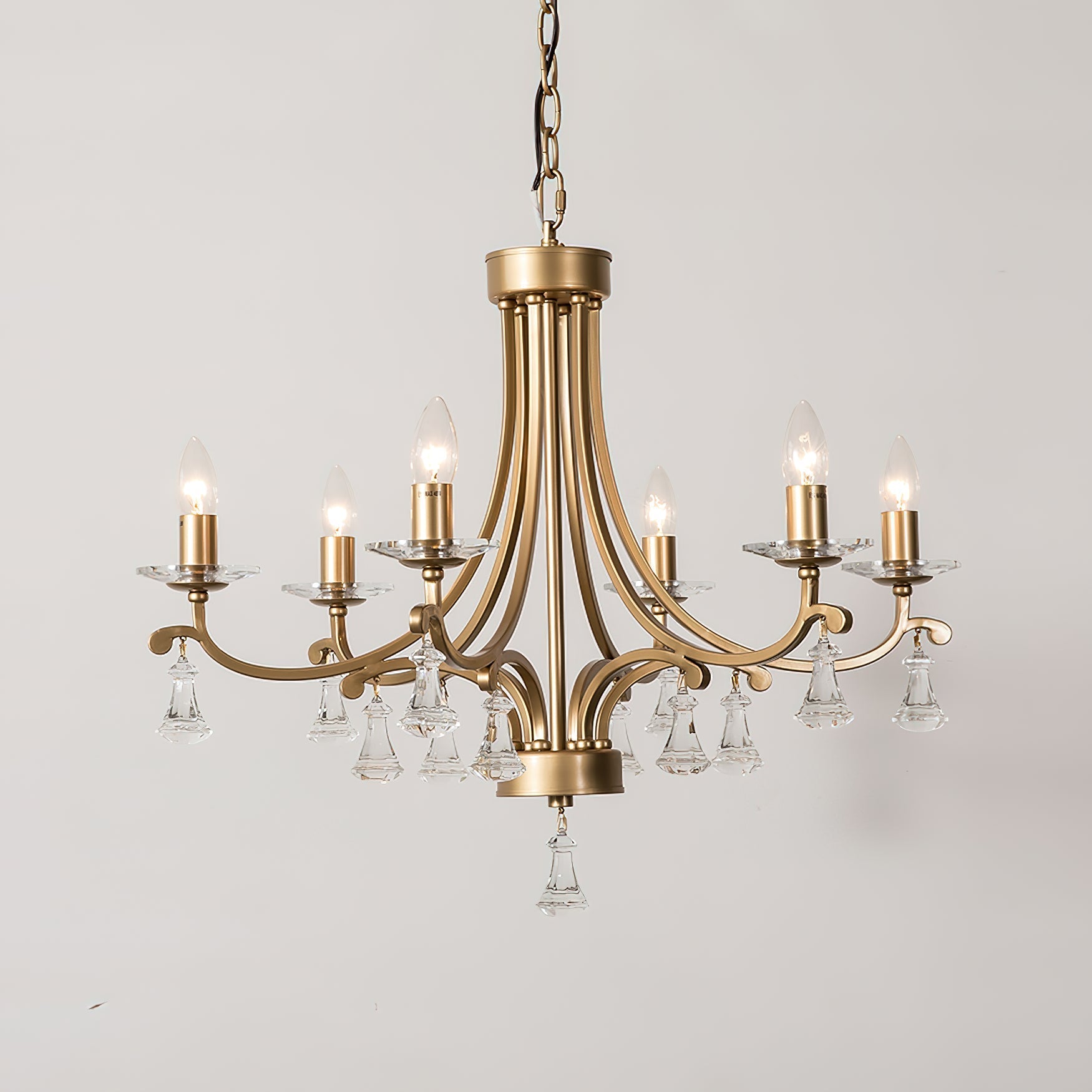 Cuvenara Postmodern Luxury Brass Crystal Chandelier - Lamp Copper