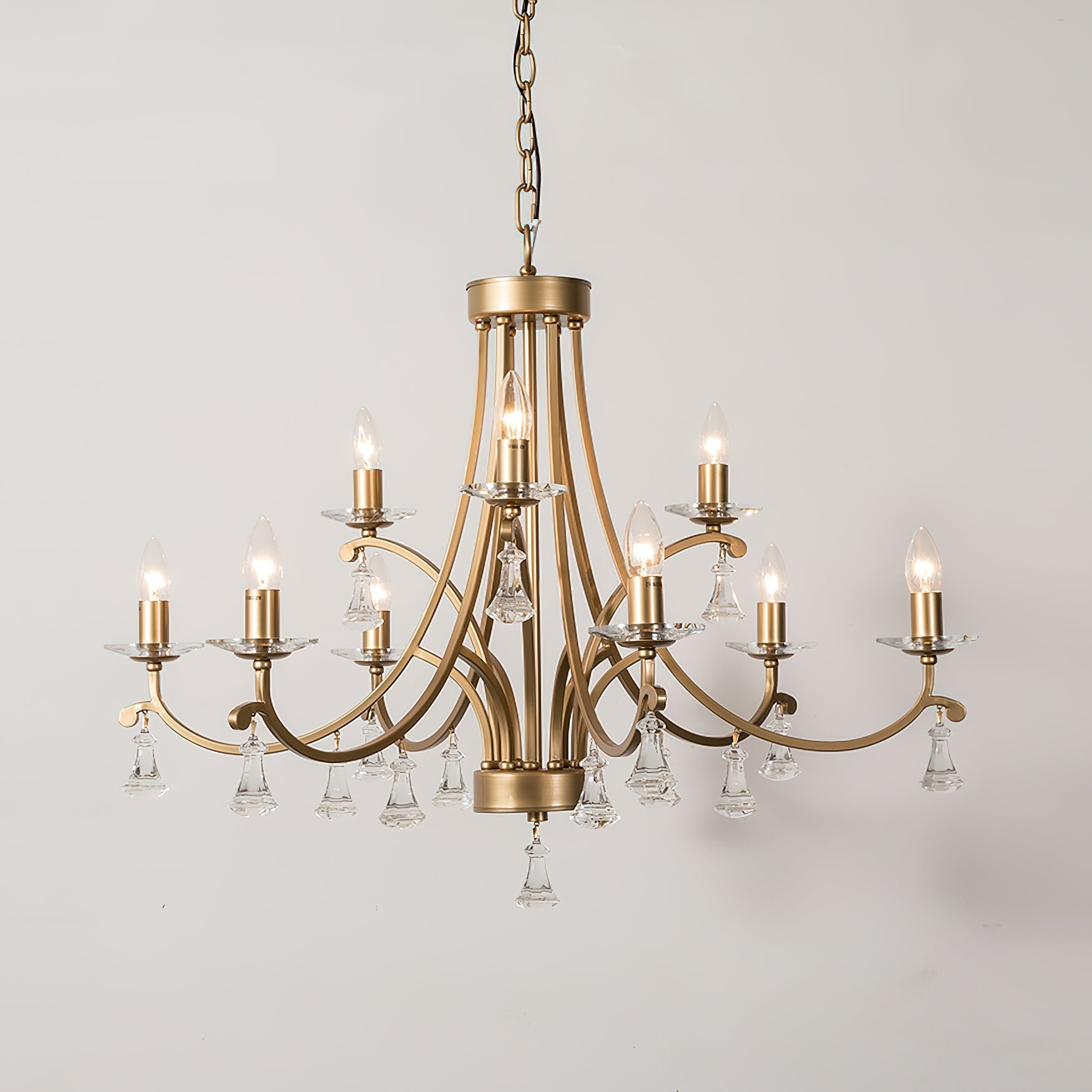 Cuvenara Postmodern Luxury Brass Crystal Chandelier - Lamp Copper