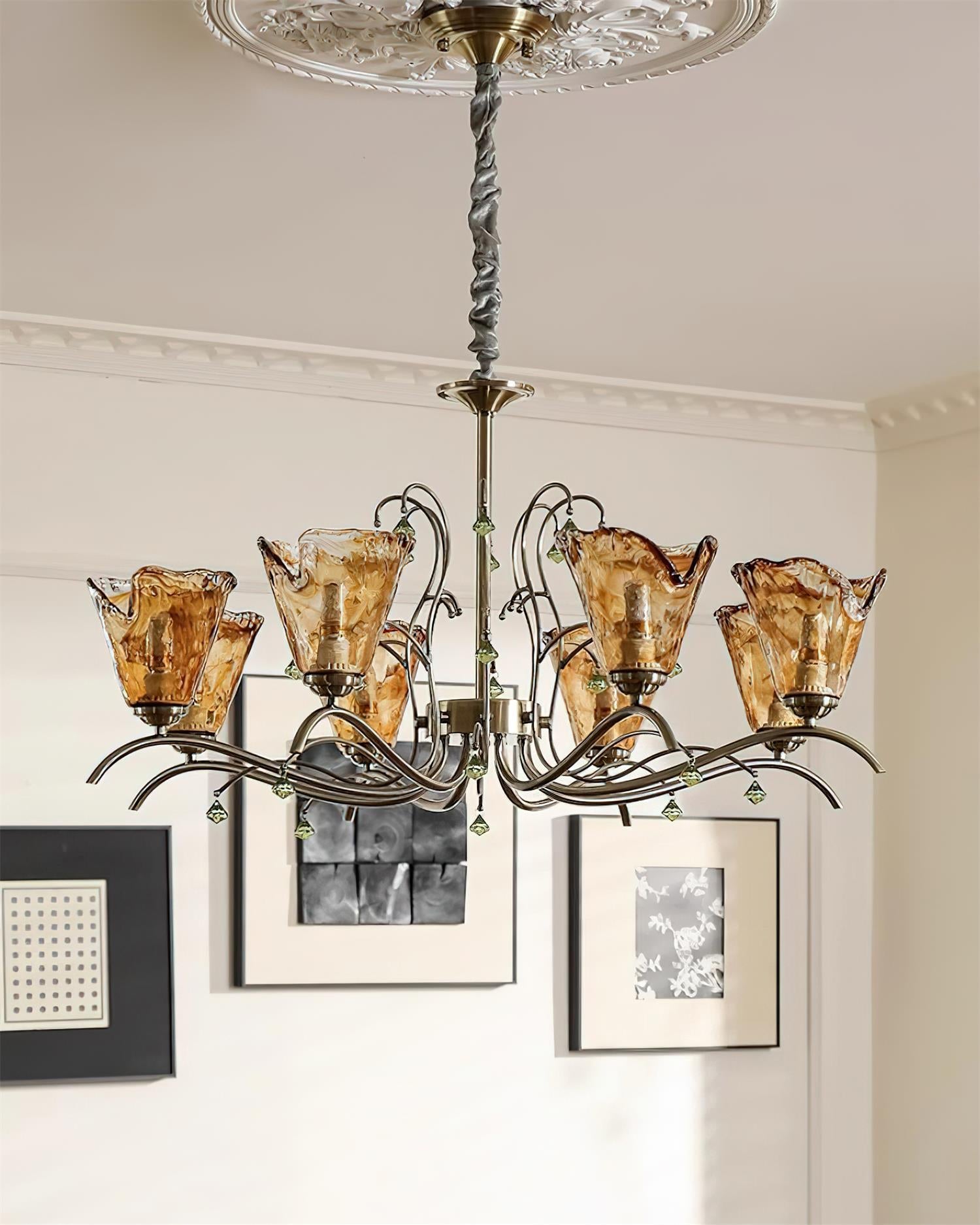 Givona Floral Glass Chandelier - Letslighting