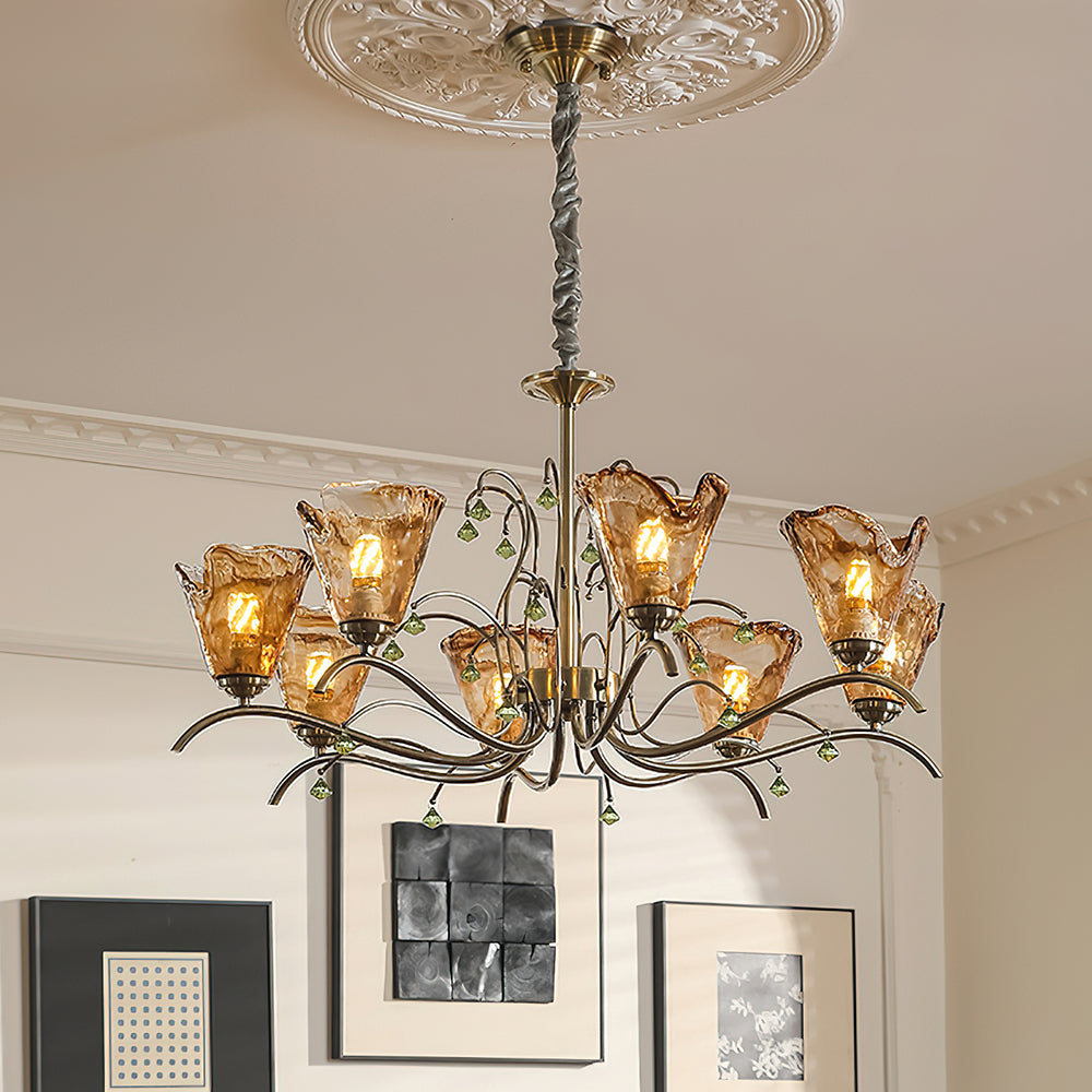 Givona Floral Glass Chandelier - Letslighting