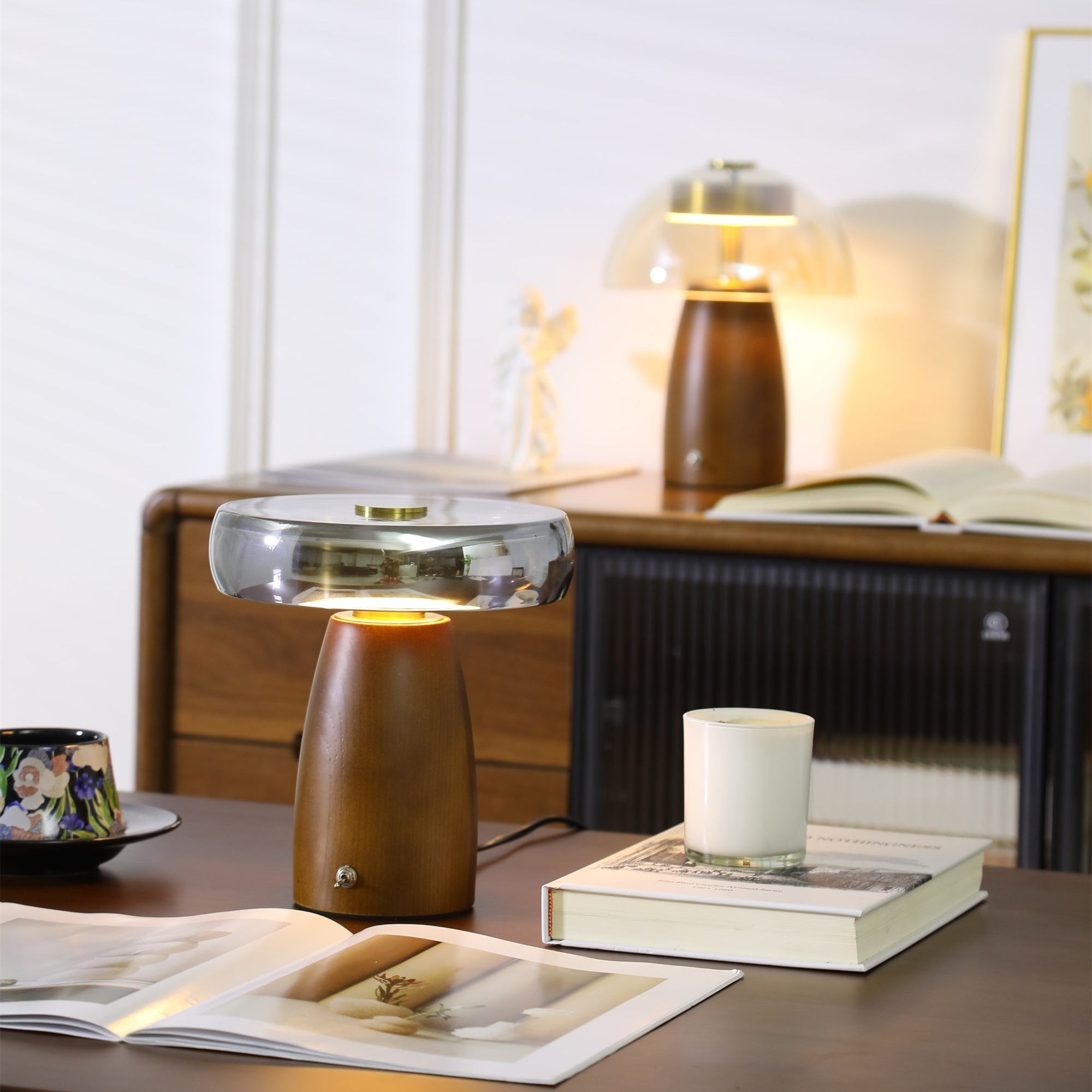 Veyra Lampe de Table Élégante Moderne en Verre
