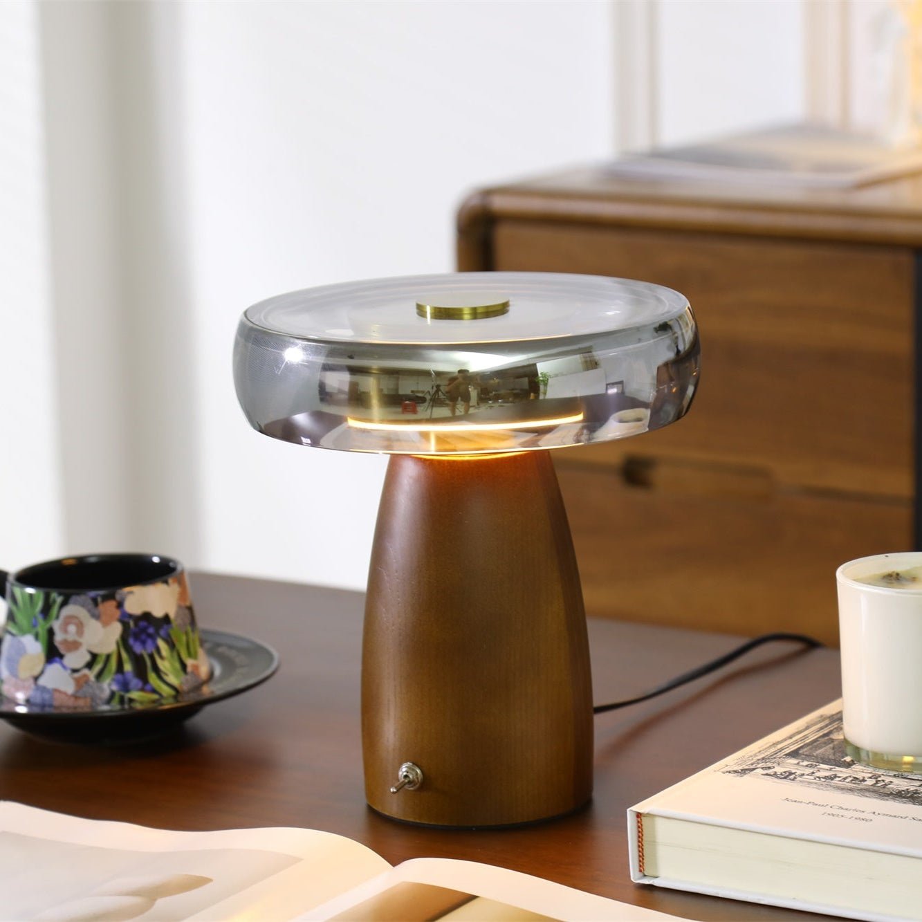 Veyra Lampe de Table Élégante Moderne en Verre