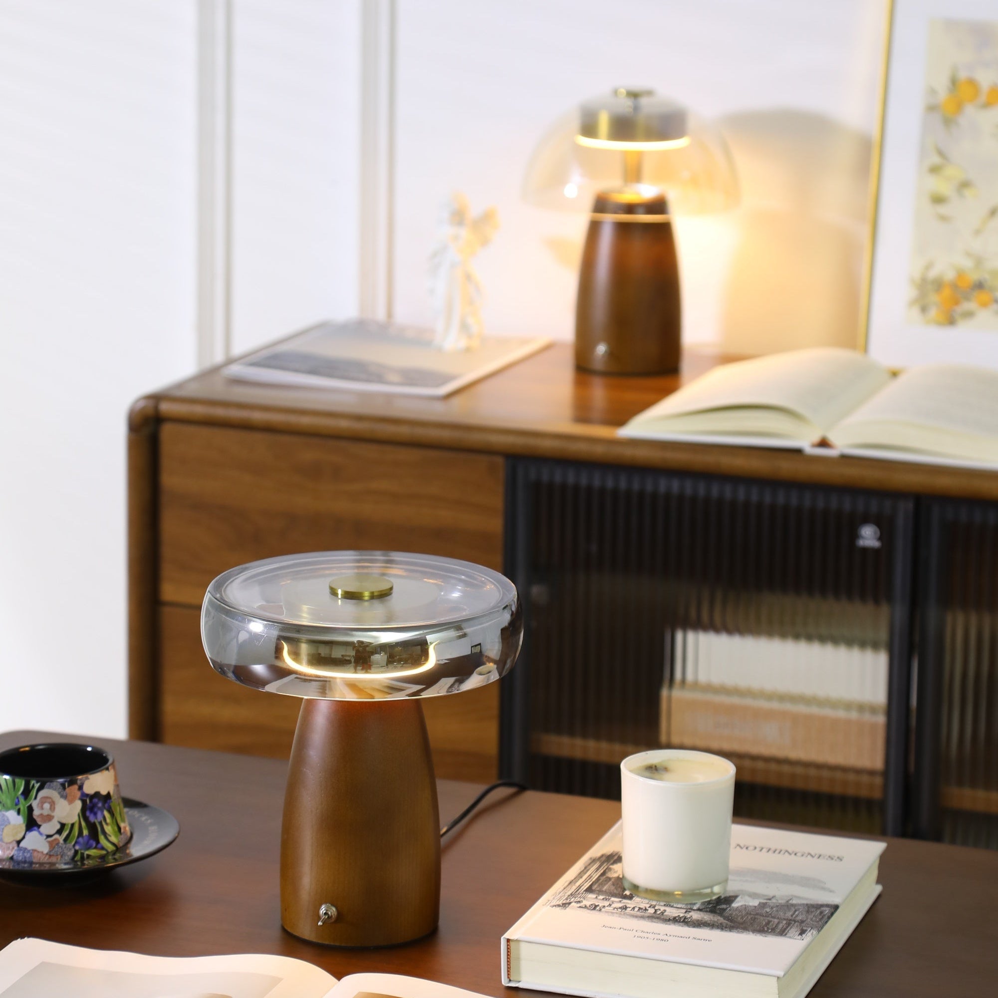 Veyra Lampe de Table Élégante Moderne en Verre