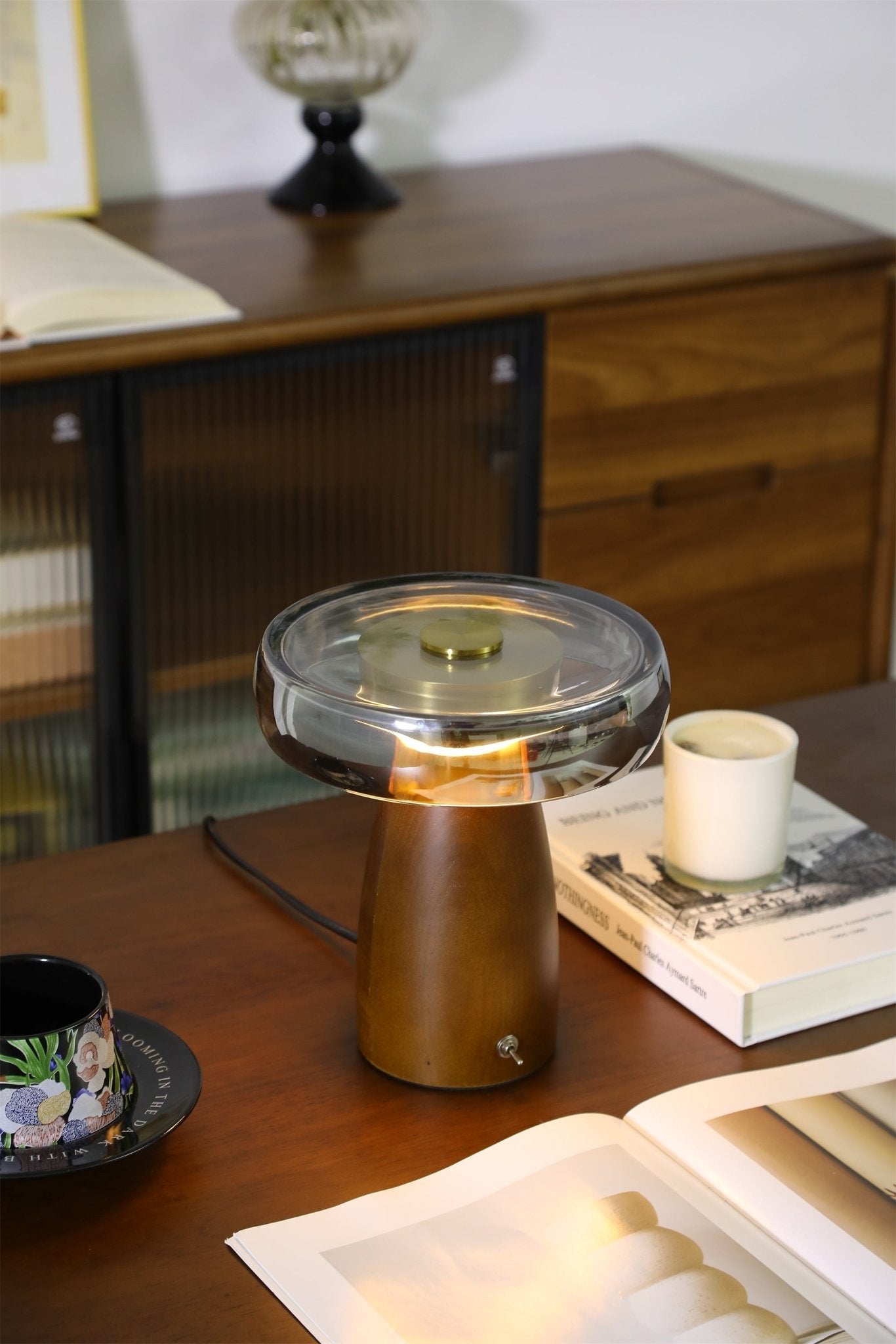 Veyra Lampe de Table Élégante Moderne en Verre