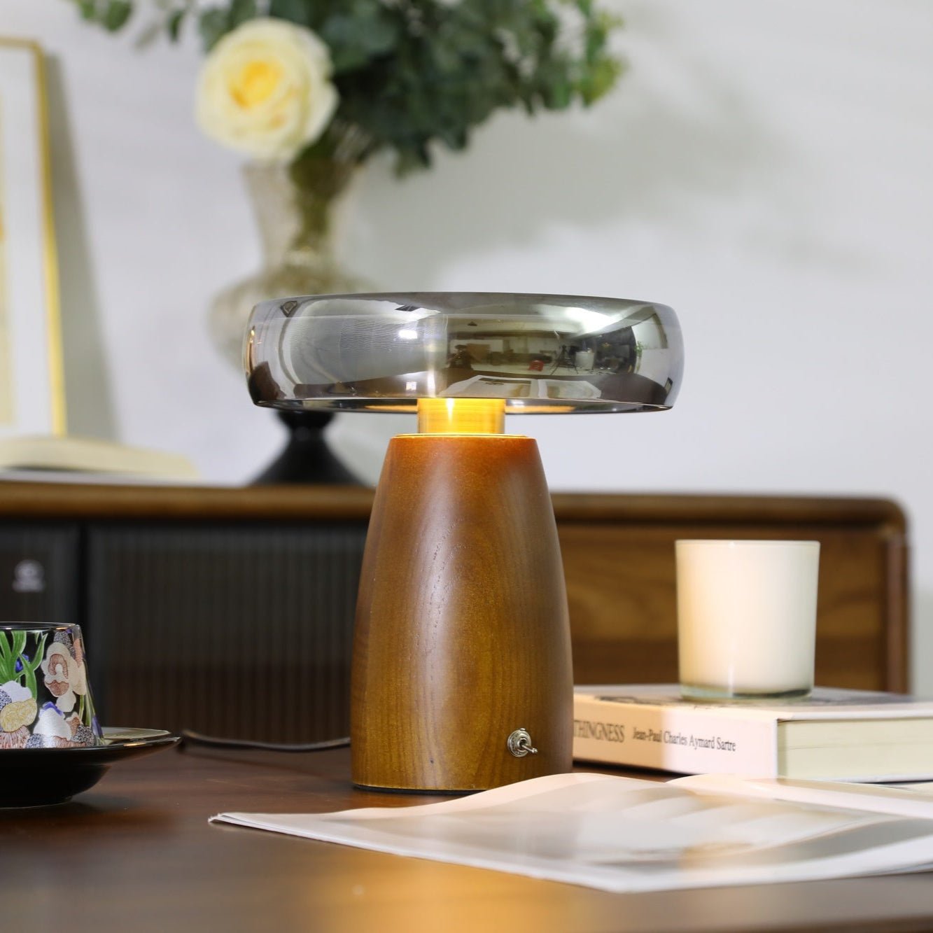 Veyra Lampe de Table Élégante Moderne en Verre