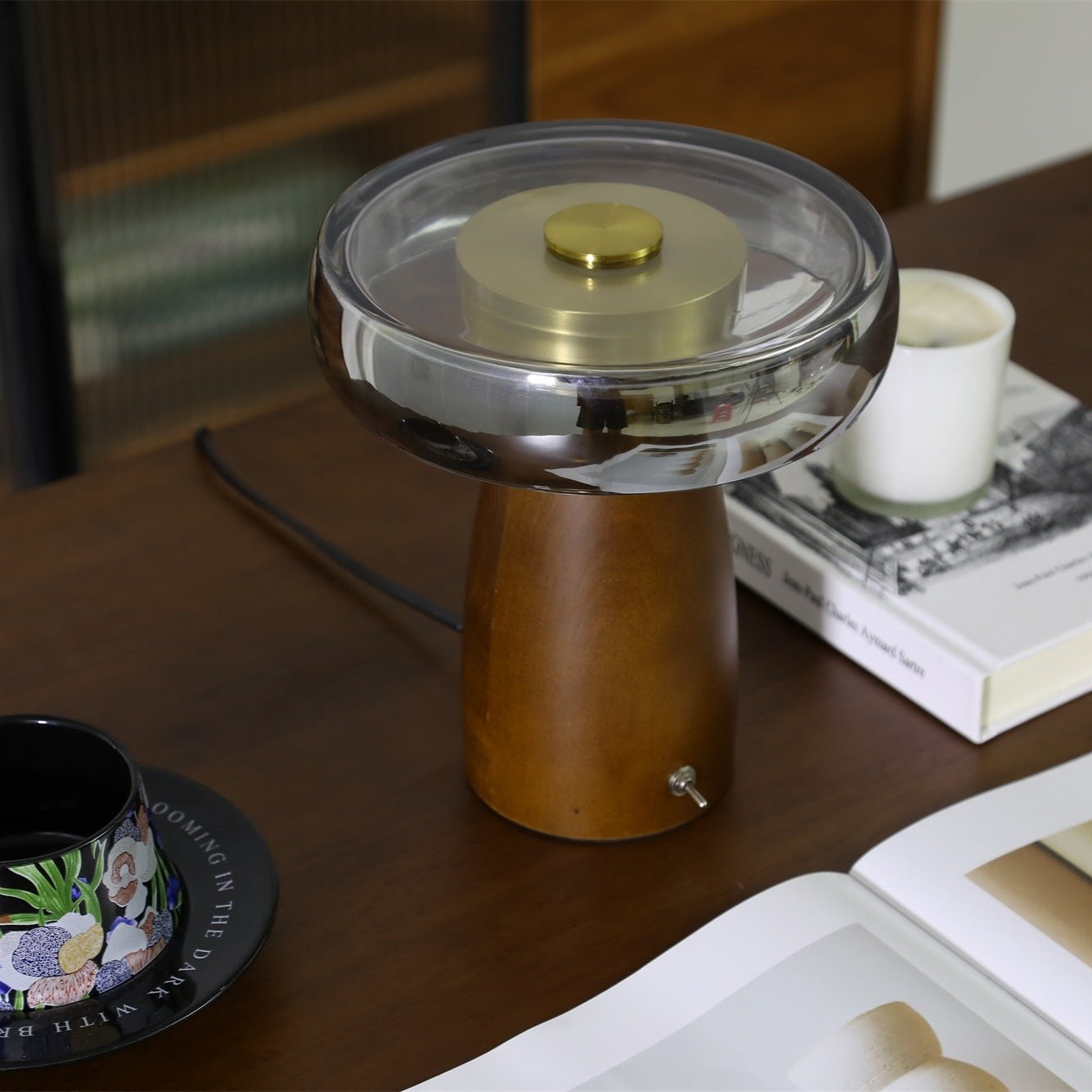 Veyra Lampe de Table Élégante Moderne en Verre