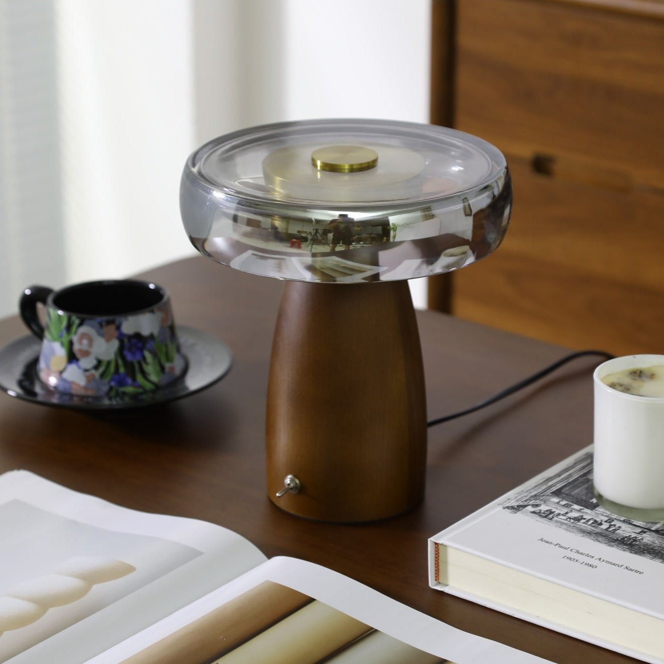 Veyra Lampe de Table Élégante Moderne en Verre
