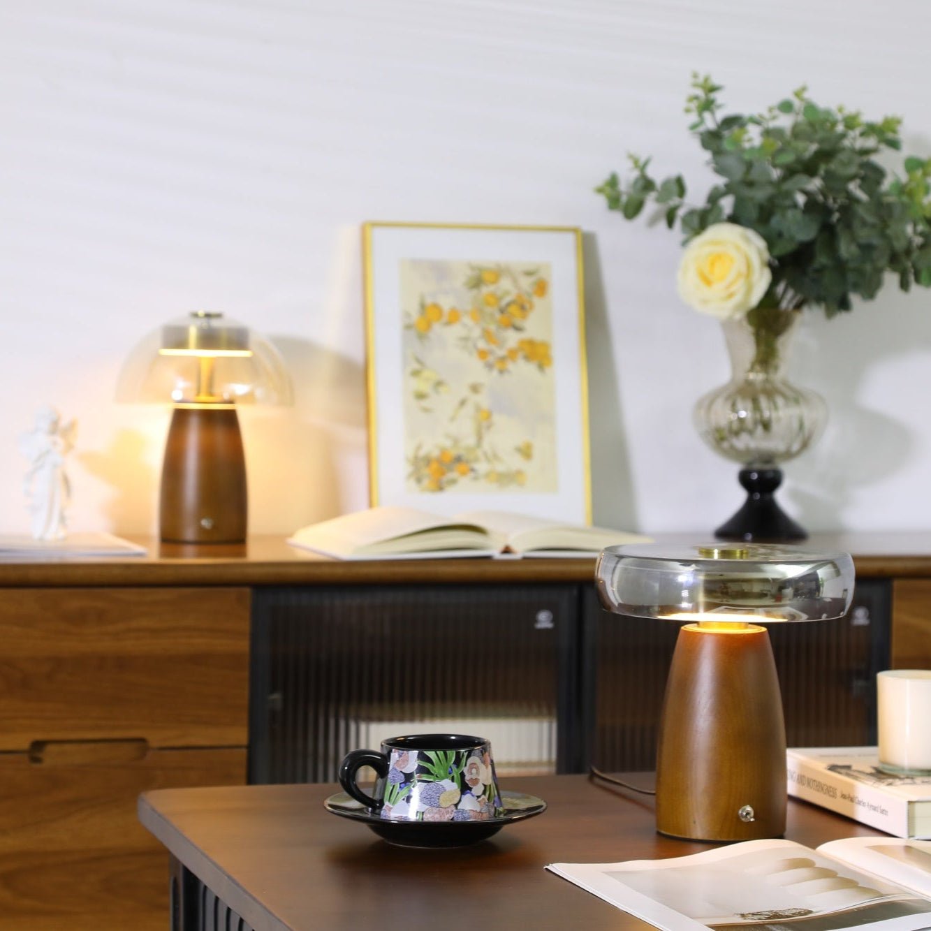 Veyra Lampe de Table Élégante Moderne en Verre