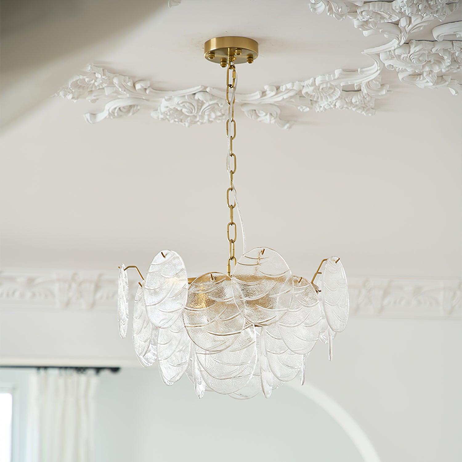 Chandelier Glass Discs Frame Gold Finish Victorian - Letslighting