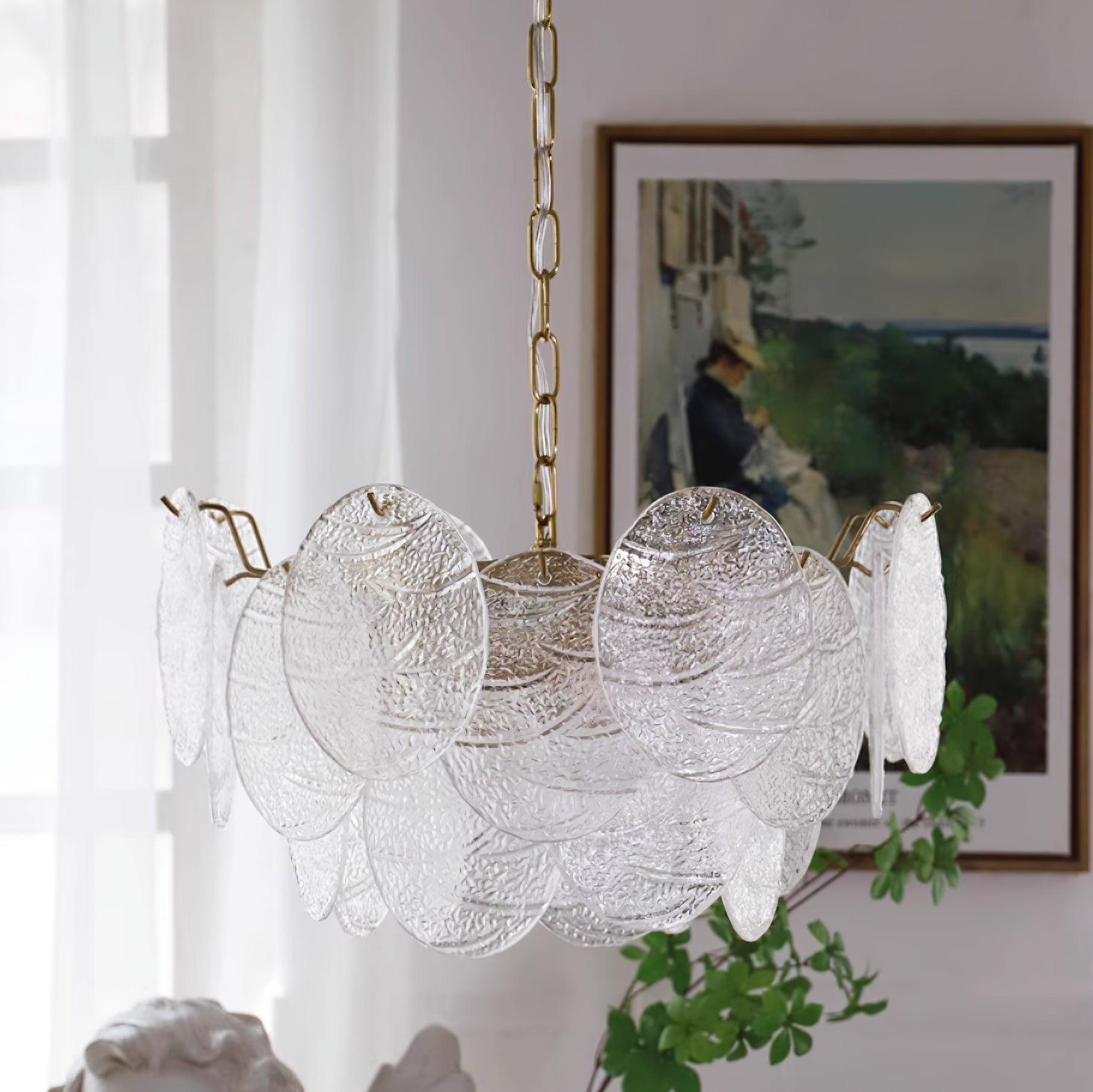 Chandelier Glass Discs Frame Gold Finish Victorian - Letslighting