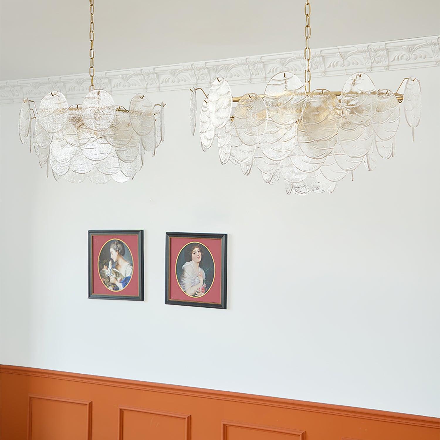 Chandelier Glass Discs Frame Gold Finish Victorian - Letslighting
