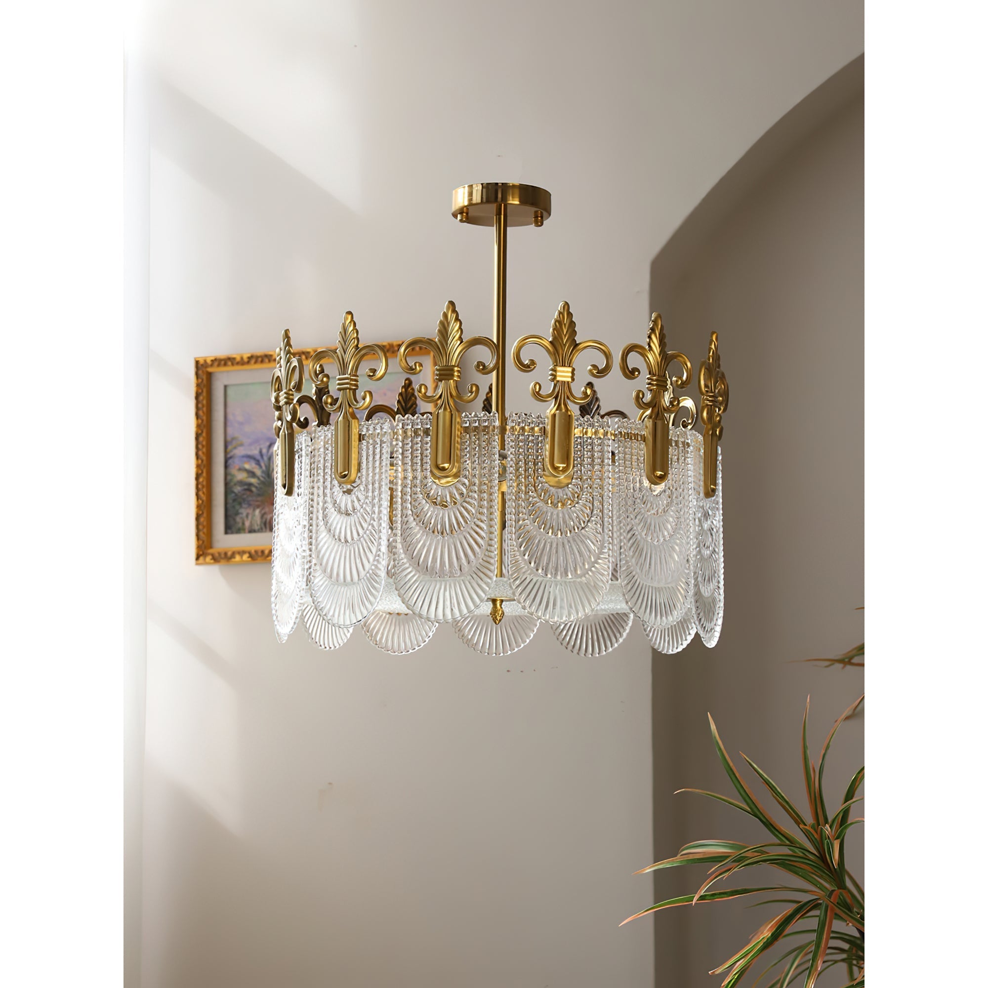 Cashaor Postmodern Luxury Brass Glass Chandelier - Lamp Copper