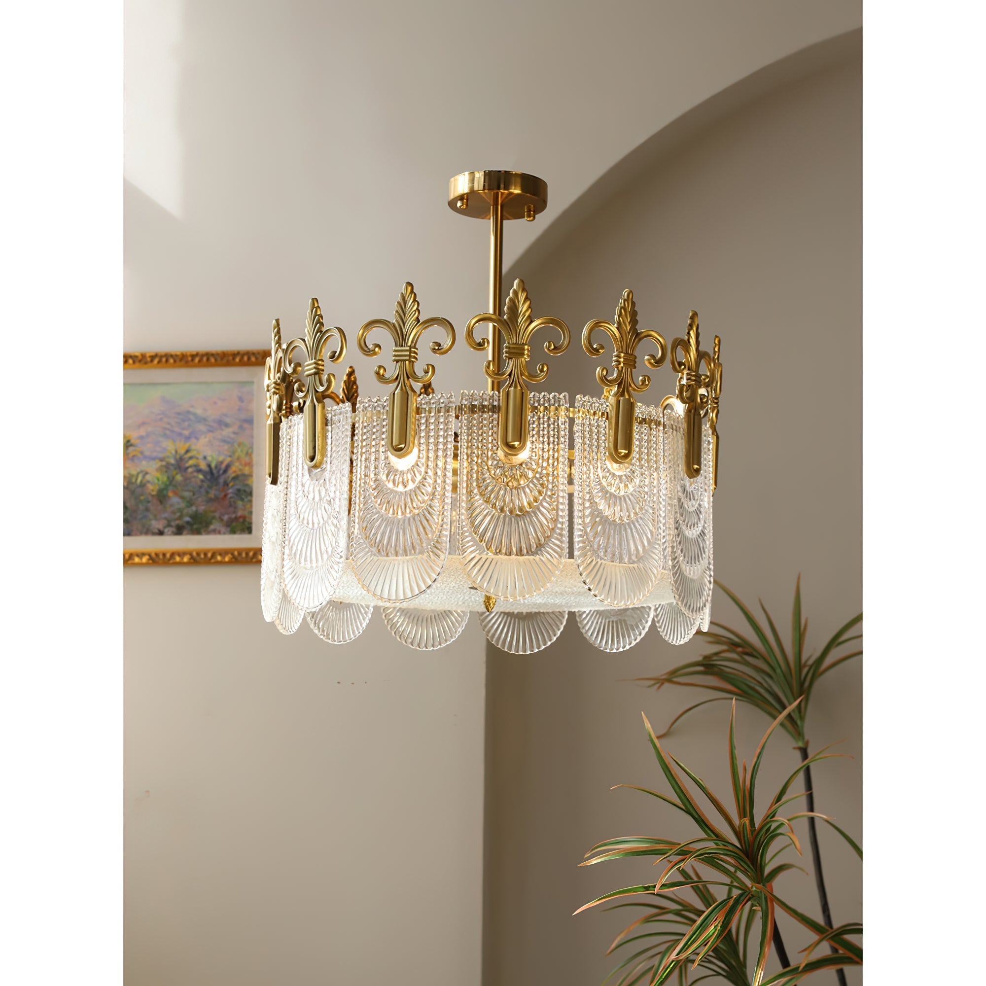 Cashaor Postmodern Luxury Brass Glass Chandelier - Lamp Copper