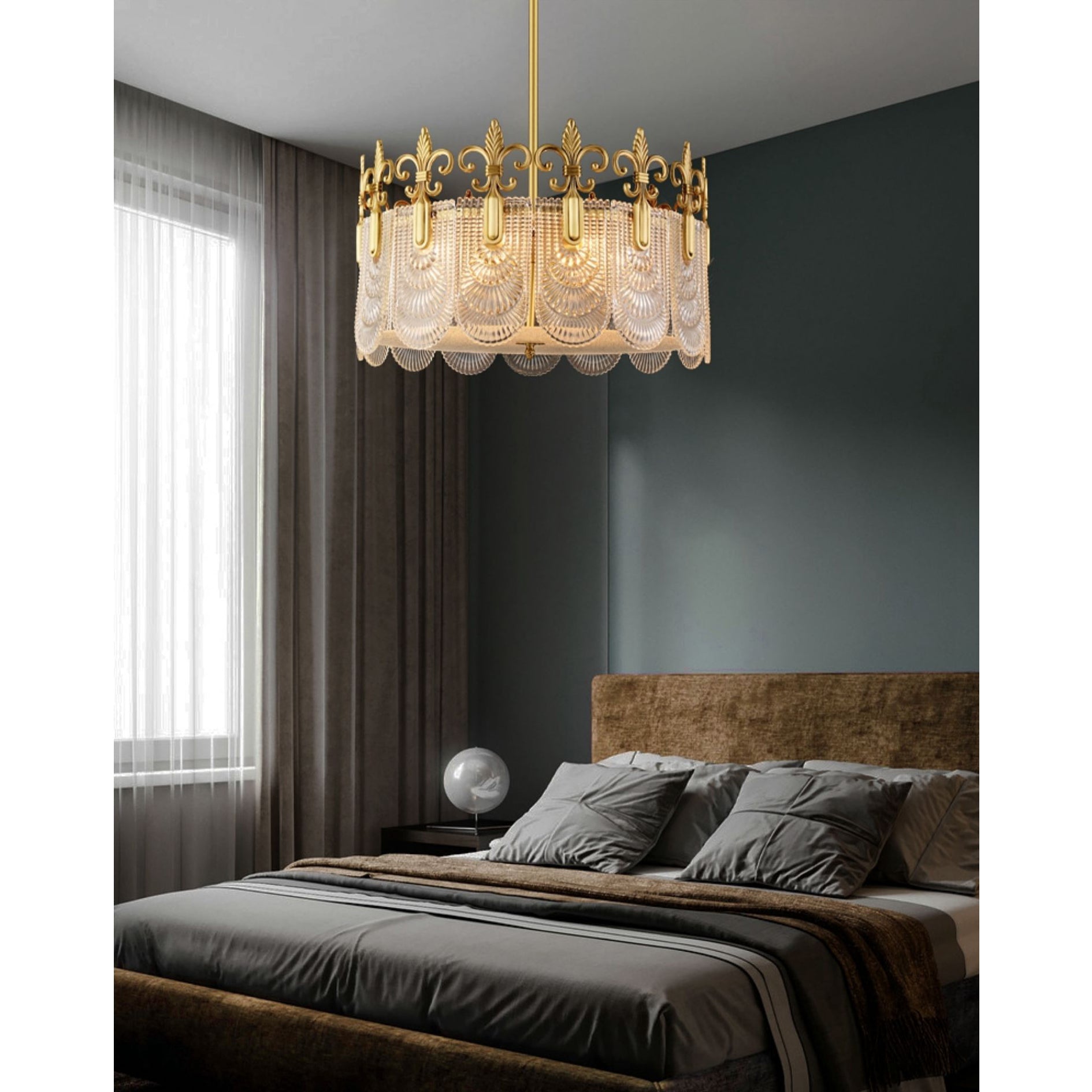 Cashaor Postmodern Luxury Brass Glass Chandelier - Lamp Copper
