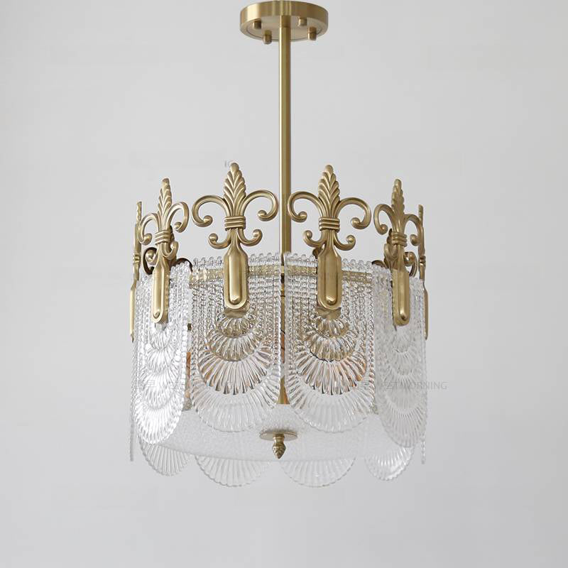 Cashaor Postmodern Luxury Brass Glass Chandelier - Lamp Copper