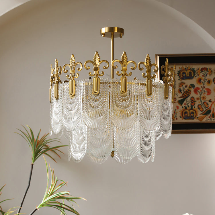 Cashaor Postmodern Luxury Brass Glass Chandelier - Lamp Copper
