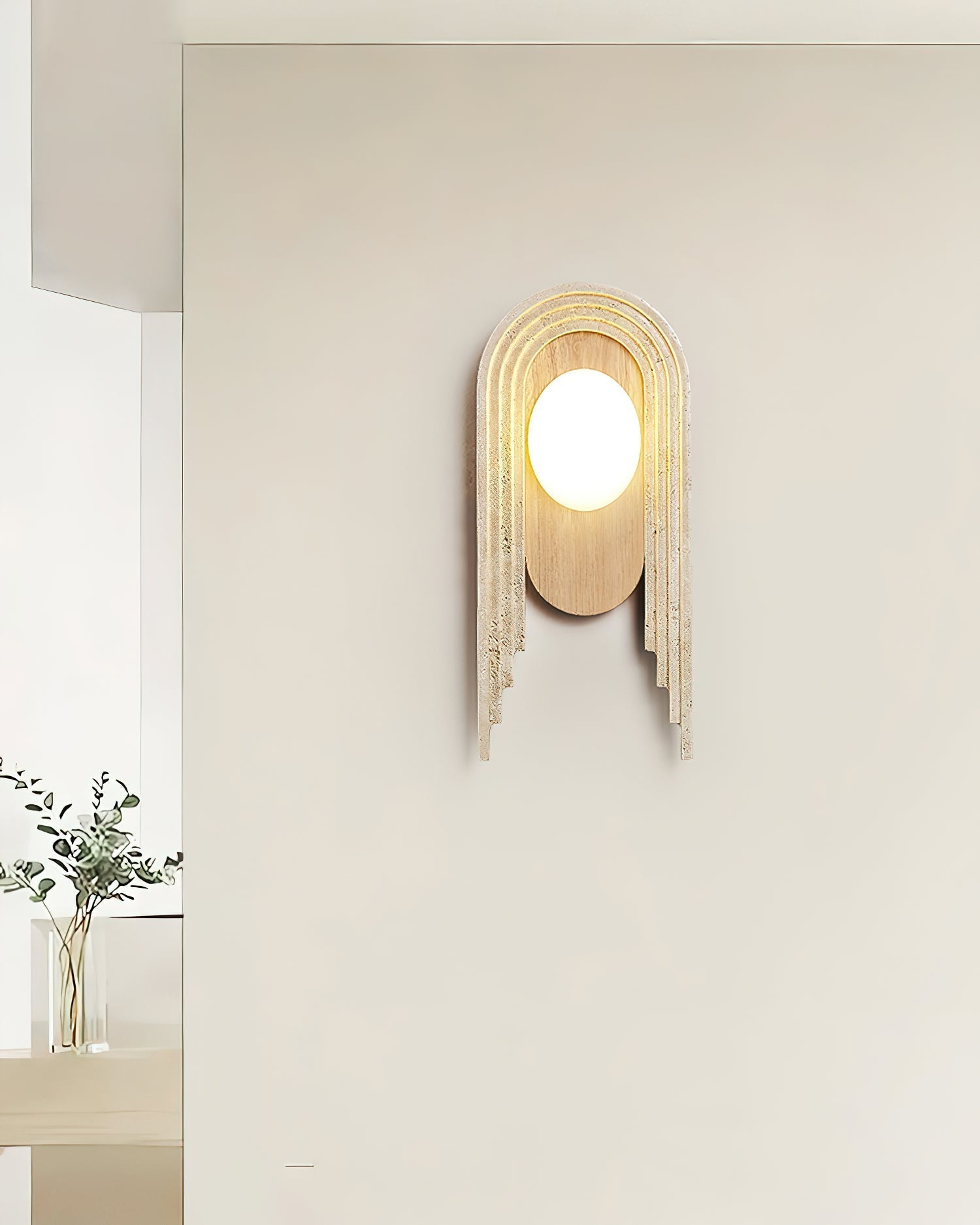 Uloryra Arch-Frame Travertine Wall Light - Letslighting