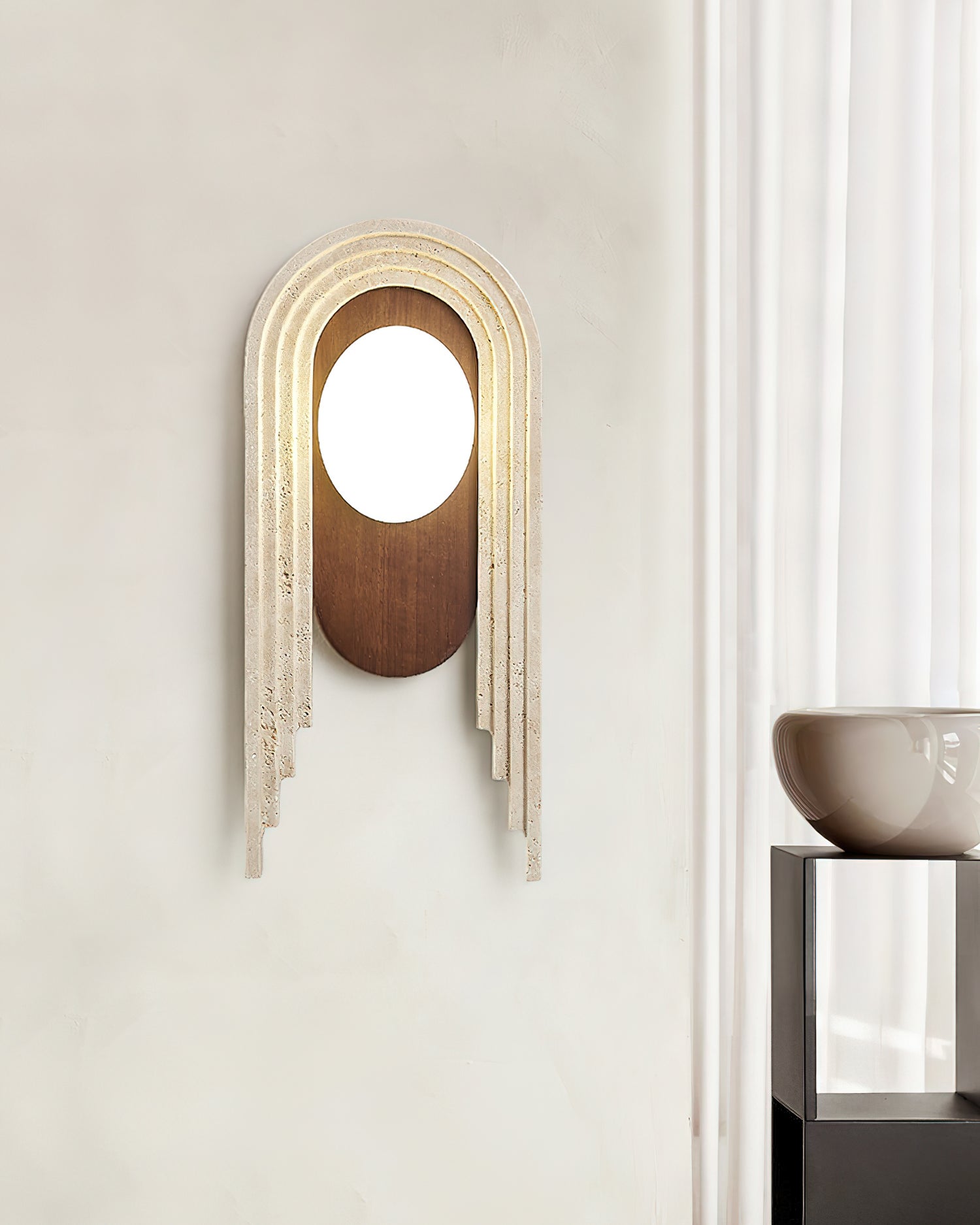 Uloryra Arch-Frame Travertine Wall Light - Letslighting