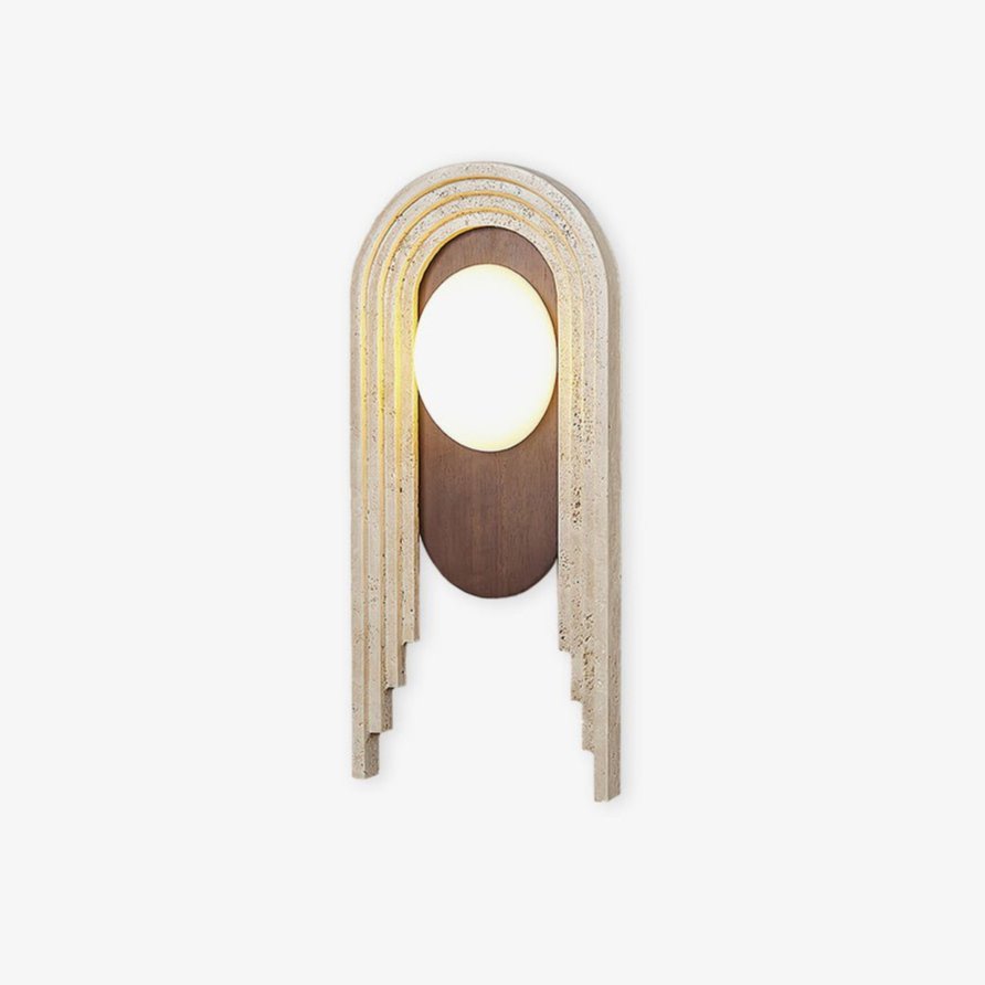 Uloryra Arch-Frame Travertine Wall Light - Letslighting