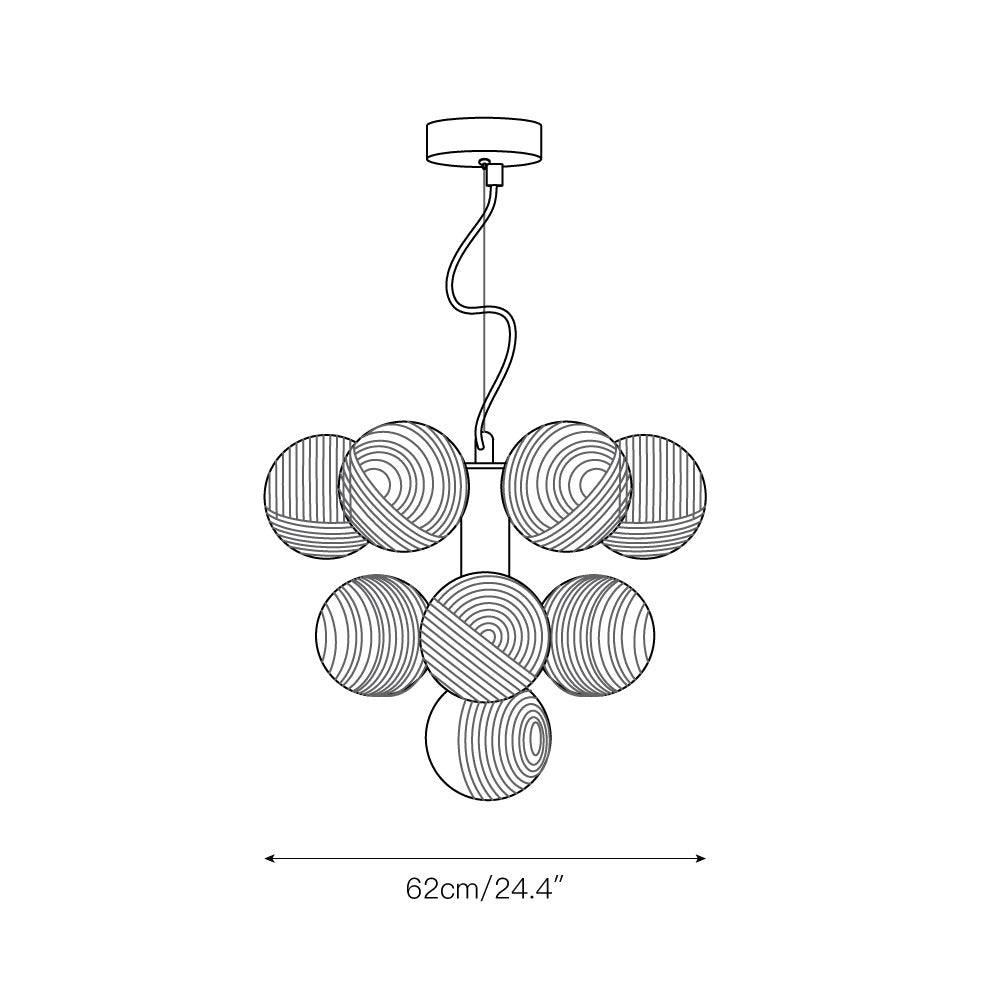 Alnorel 10-light Individual Creativity Metal Glass Chandelier - Lamp Copper
