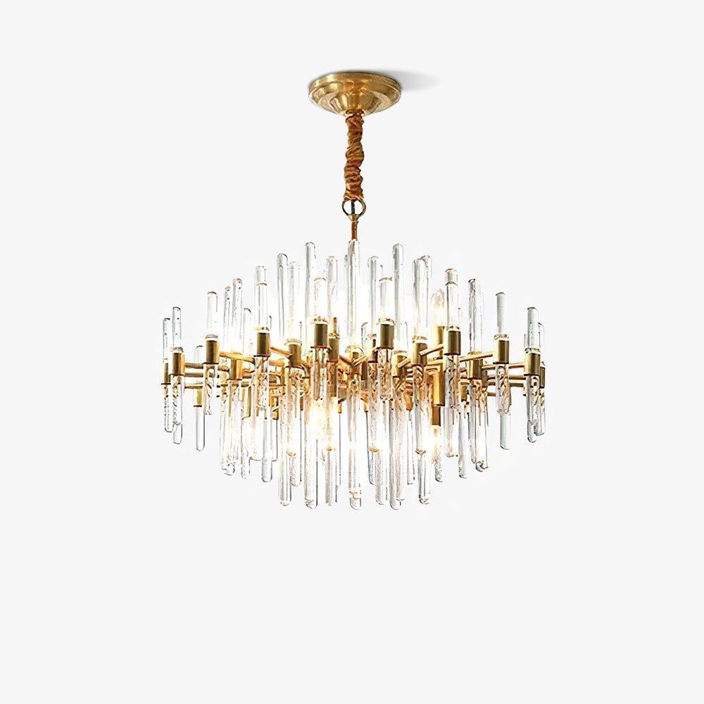 Solara Chandelier Antique Brass Starburst - Letslighting