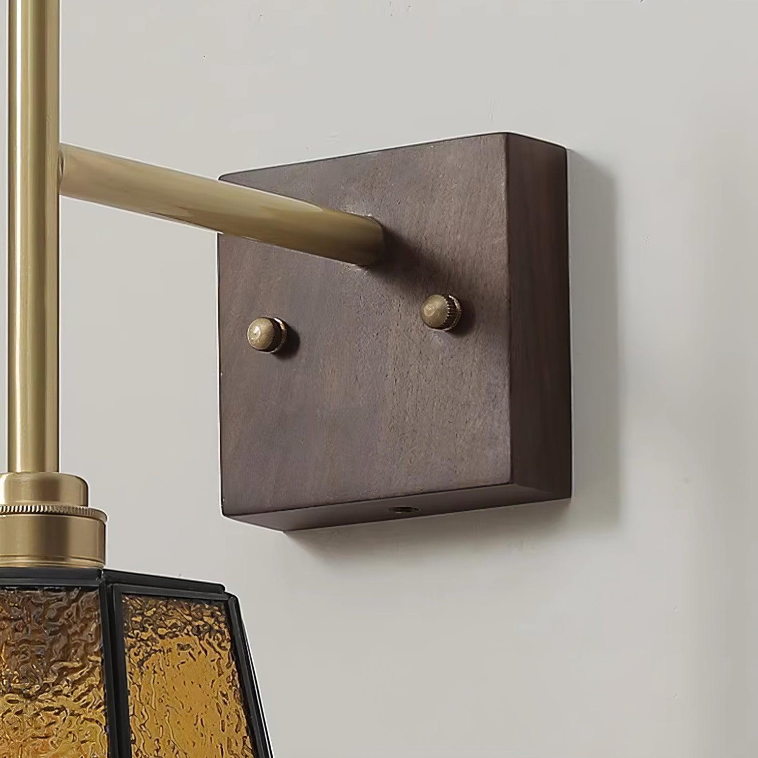 Vintage Wall Lamp Moir Amber Glass - Letslighting