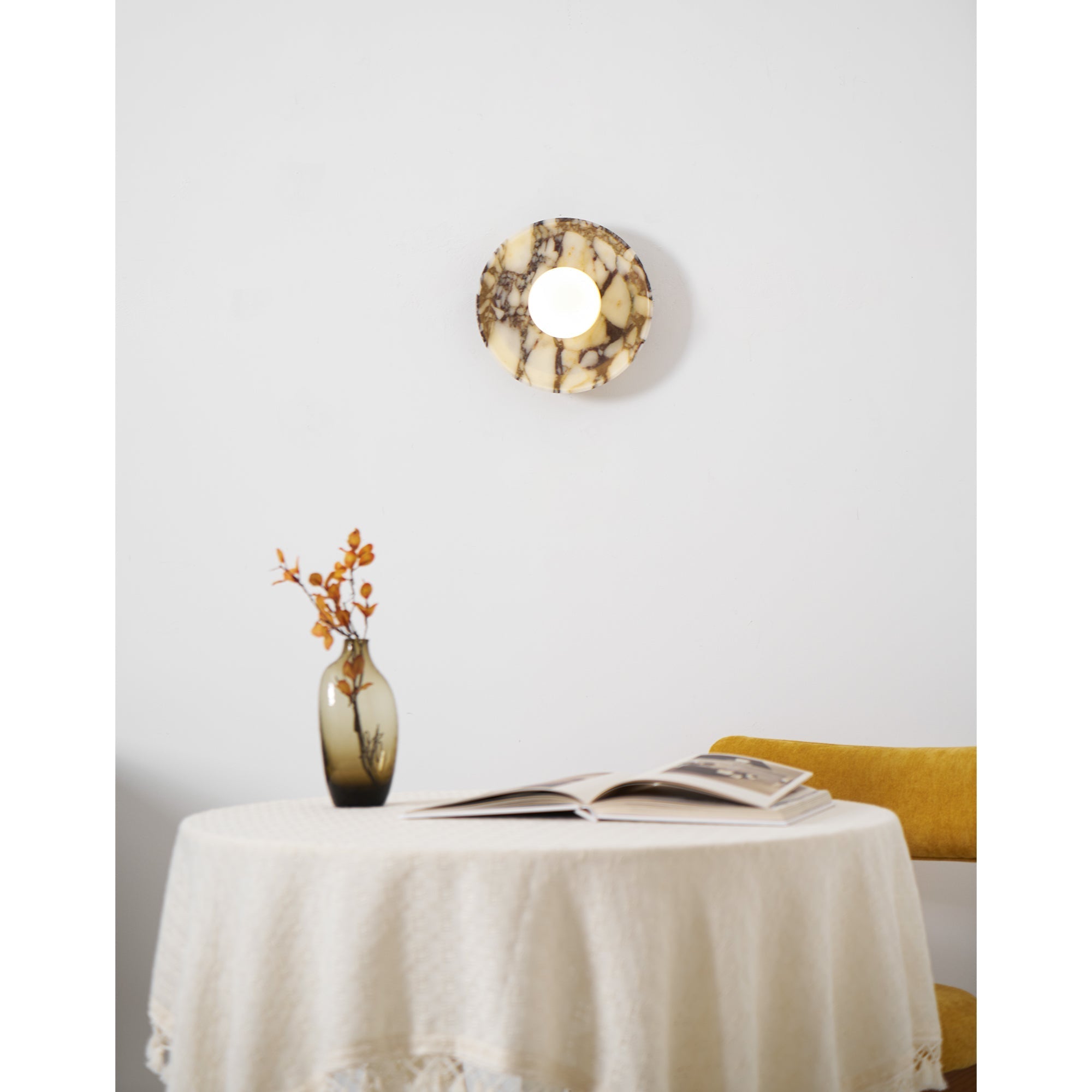 Cacariel Modern Minimalist Marble Glass Wall Lamp - Lamp Copper
