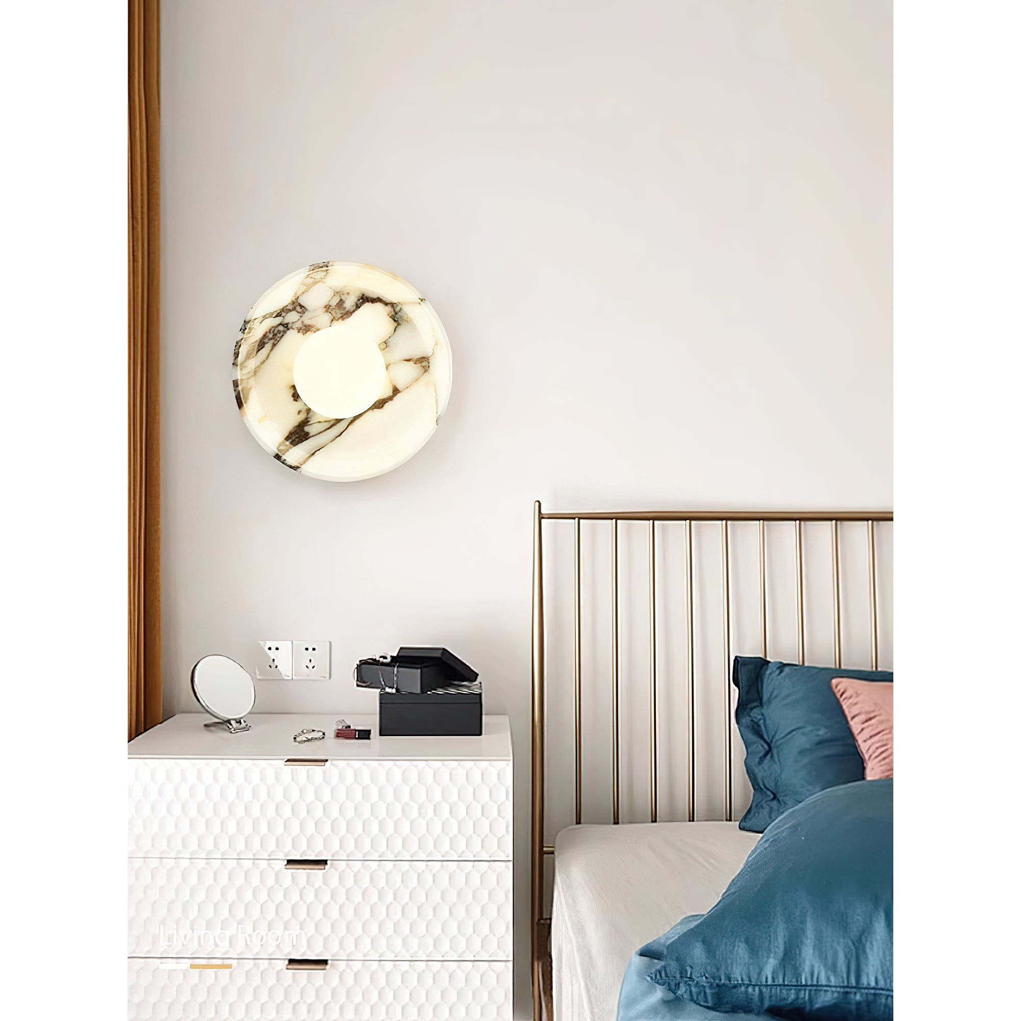 Cacariel Modern Minimalist Marble Glass Wall Lamp - Lamp Copper