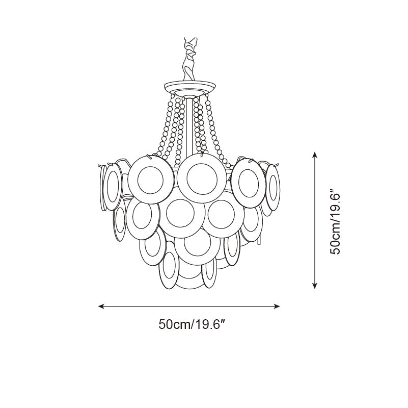 Violaire Chandelier with Blush Pink & Clear Discs - Letslighting