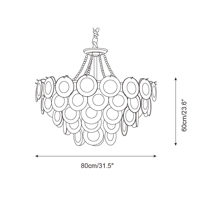 Violaire Chandelier with Blush Pink & Clear Discs - Letslighting