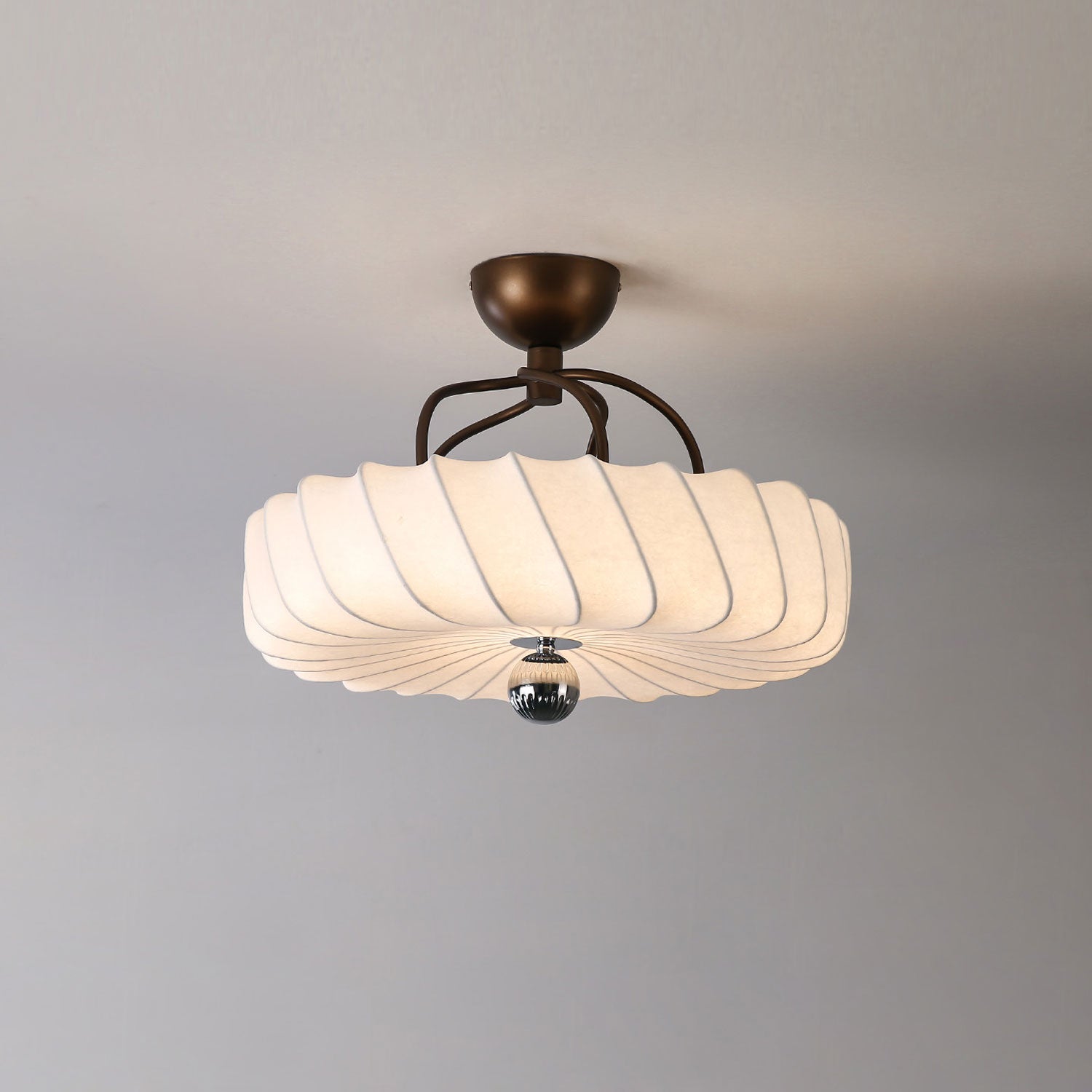 Zelore Swirl Fabric Bronze Pendant Light - Blowlighting