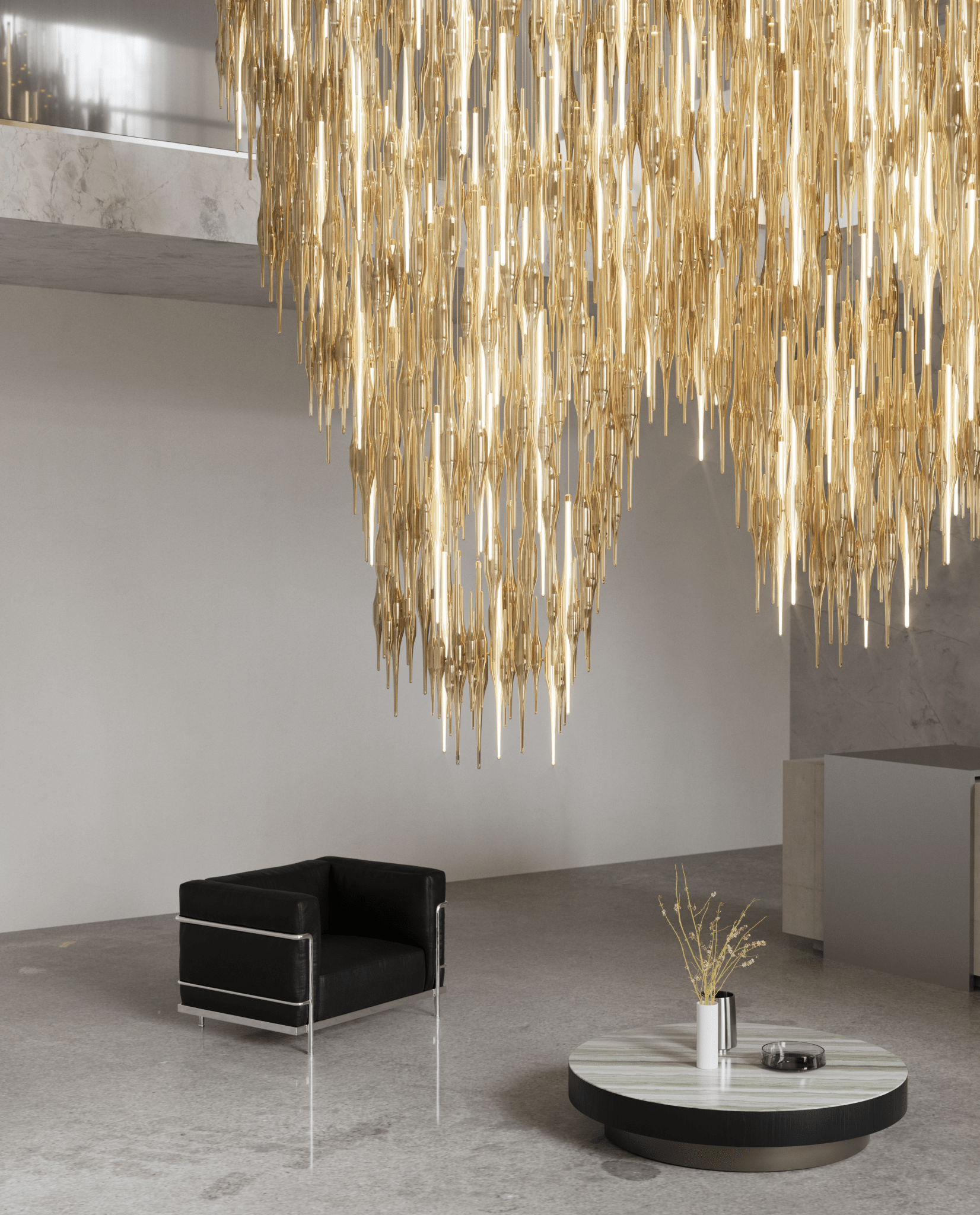 Vitara Luxe Métal Verre Suspendu Personnalisable Lustre