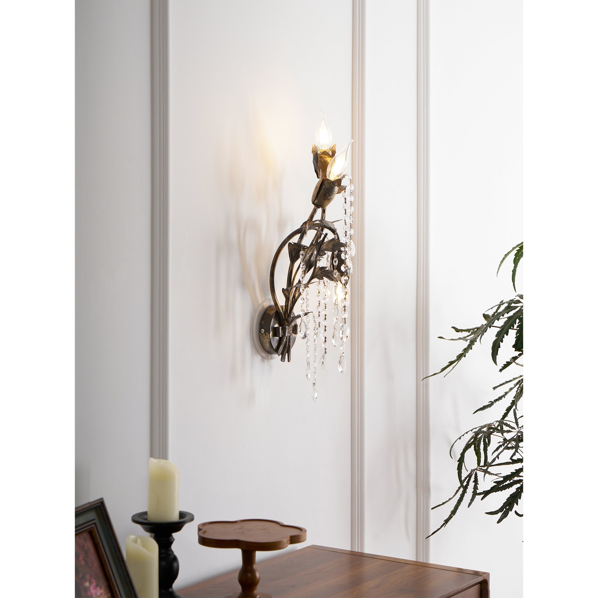 Otalara Individual Creativity Metal Crystal Wall Lamp - Lamp Copper