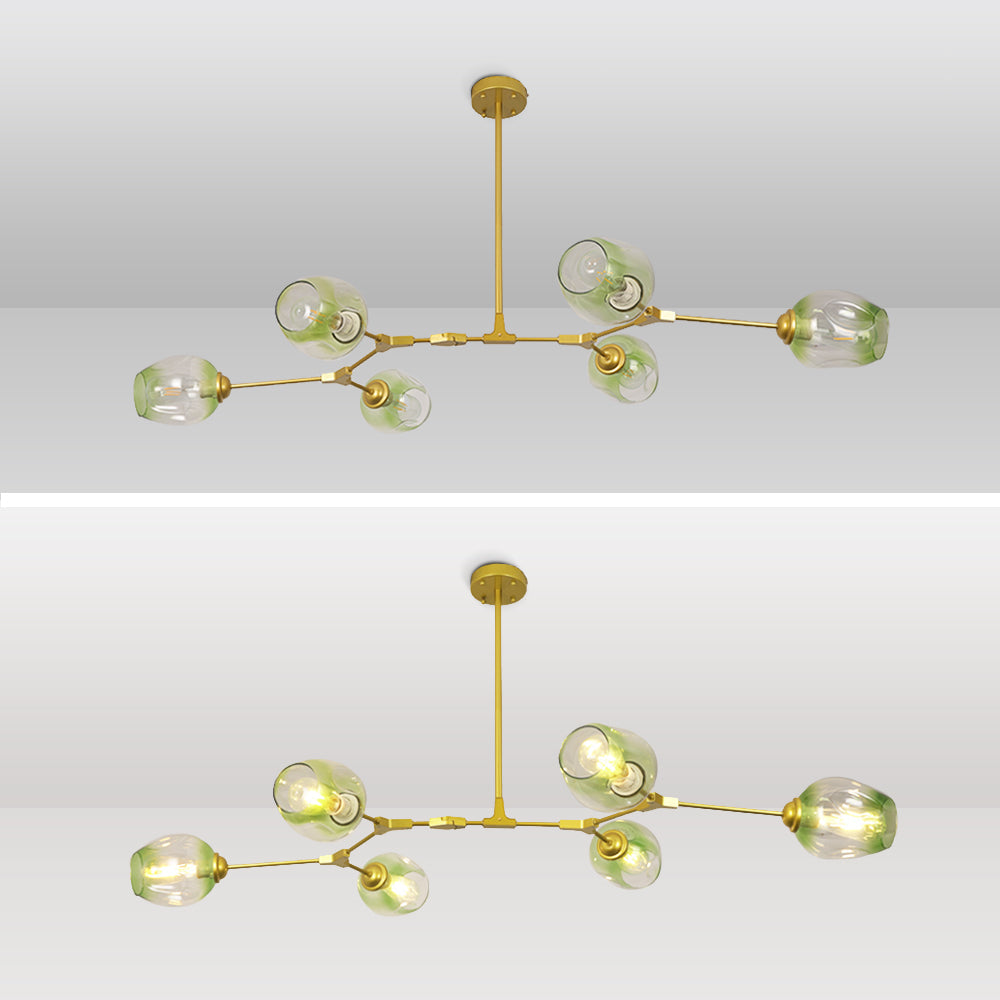 Valentina Suspension Nordique, Verre, Noir/Or, Salon