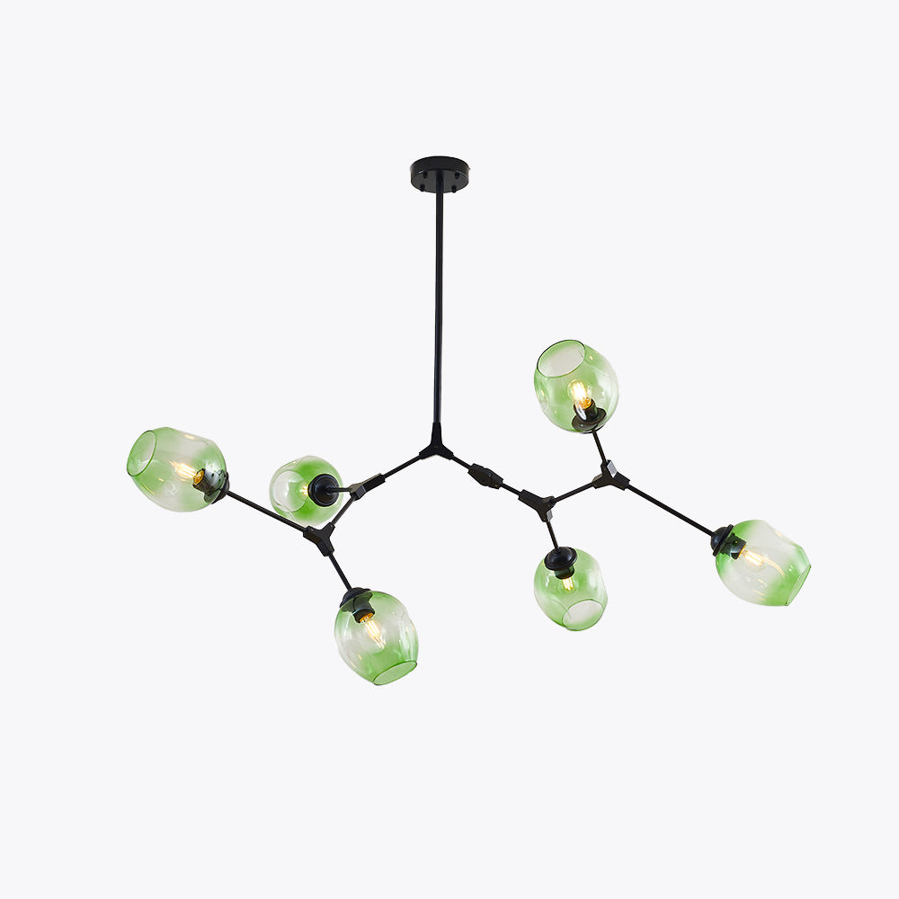 Valentina Suspension Nordique, Verre, Noir/Or, Salon