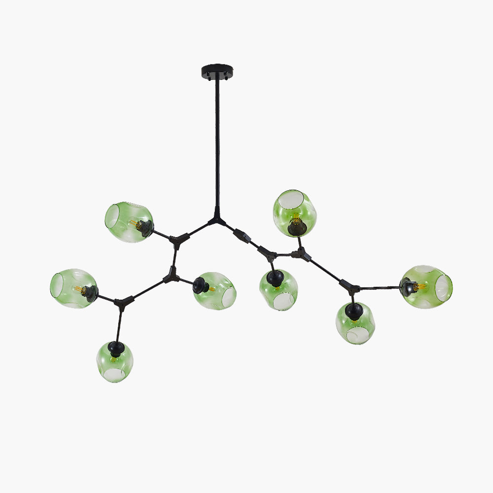 Valentina Suspension Nordique, Verre, Noir/Or, Salon
