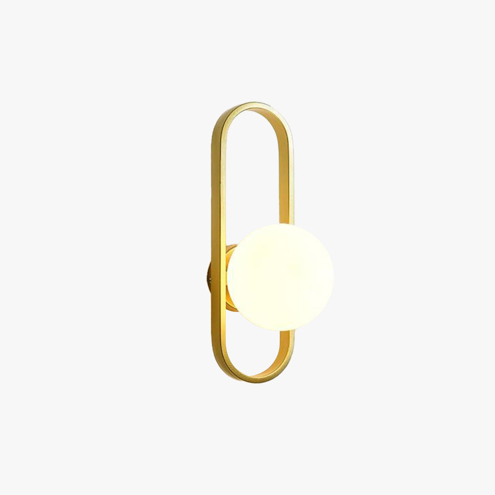 Valentina Applique Murale Globe Led Moderne, Métal, Or/Noir, Chambre