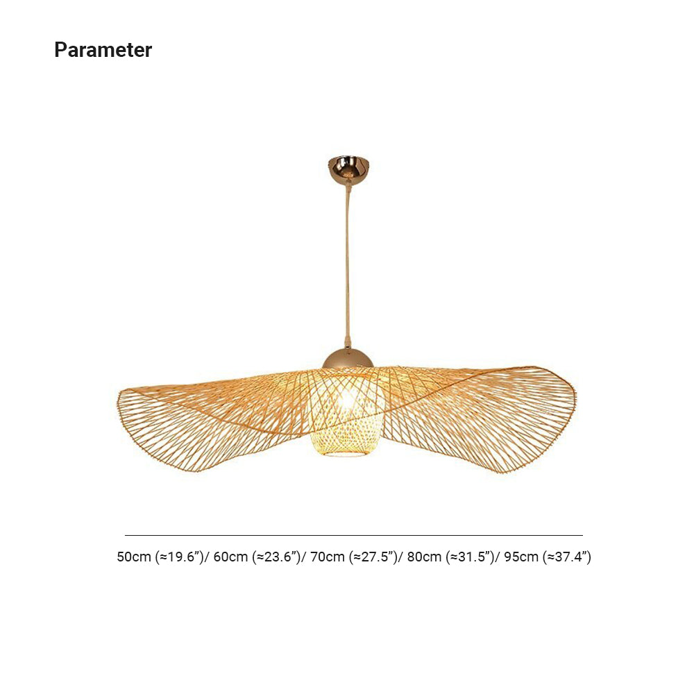 Ritta Suspension Rond Vintage, Bambou/Bois, Bois, Salon