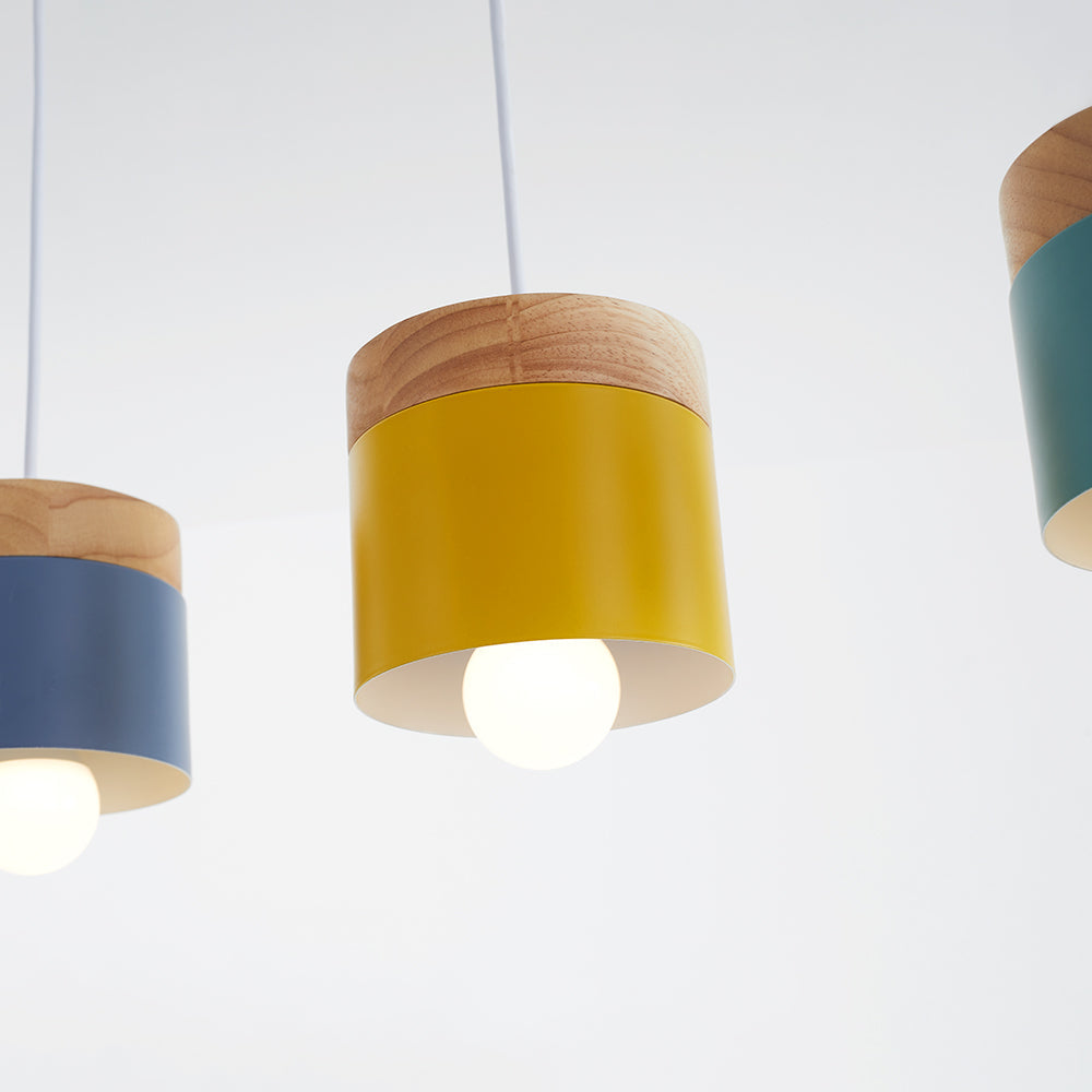 Valentina Suspension LED Macaron Nordique Métal/Bois Chambre