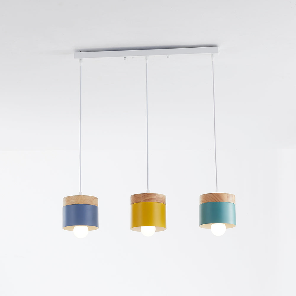 Valentina Suspension LED Macaron Nordique Métal/Bois Chambre