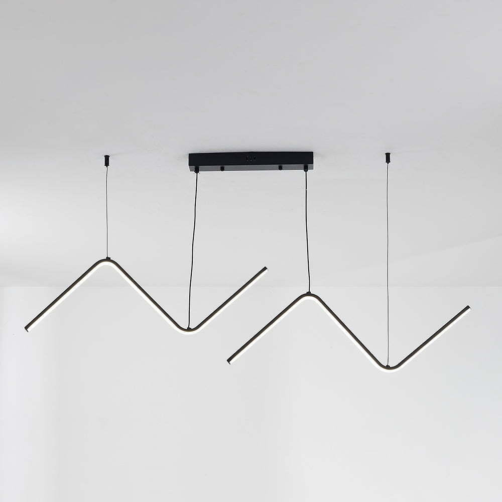 Arisha Lampe Suspendue Lustre LED Moderne, Métal, Noir/Or, Cuisine