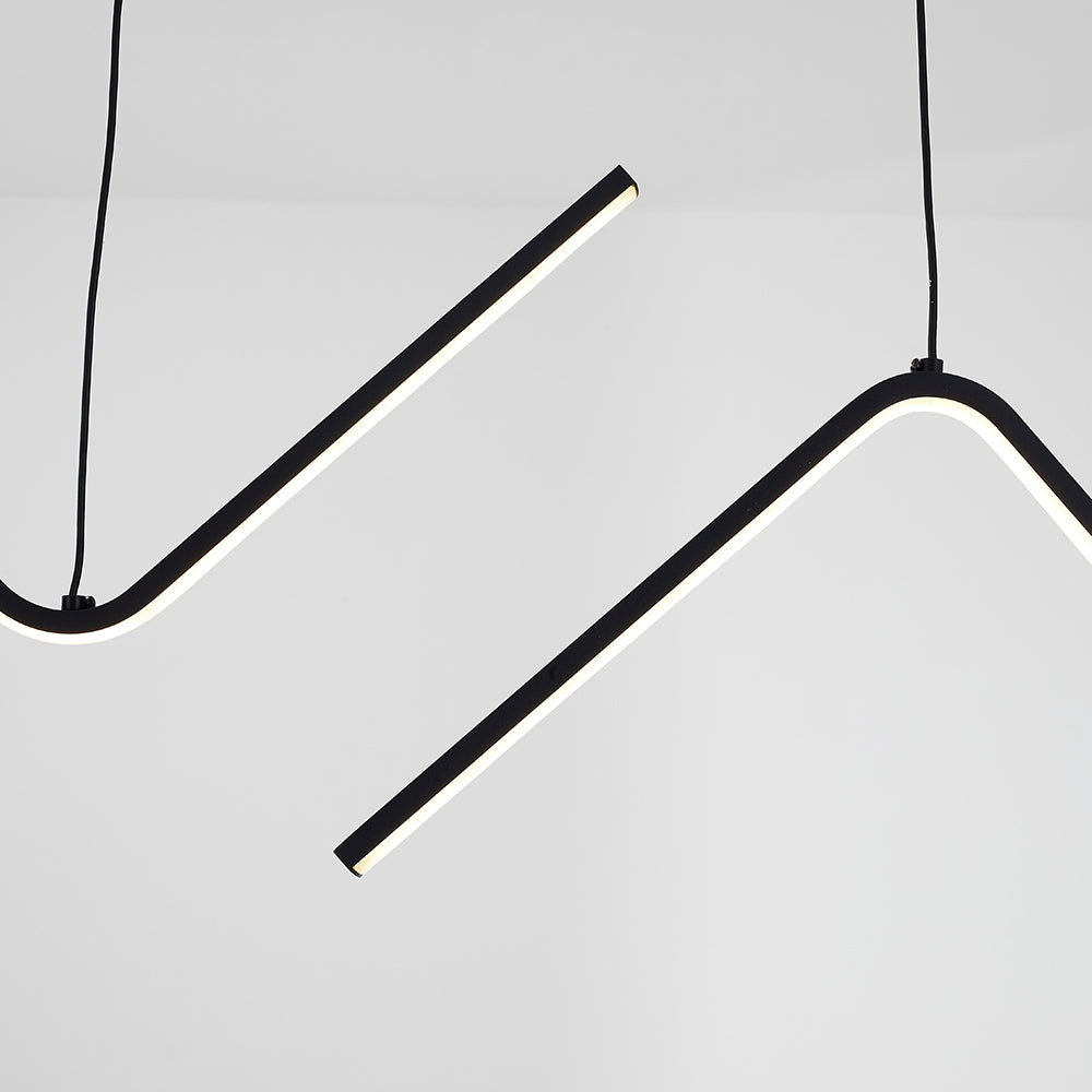 Arisha Lampe Suspendue Lustre LED Moderne, Métal, Noir/Or, Cuisine