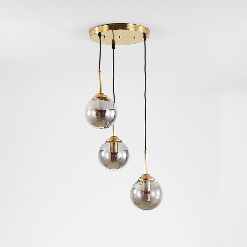 Valentina Luminaires Suspension Verre Transparent Ambre